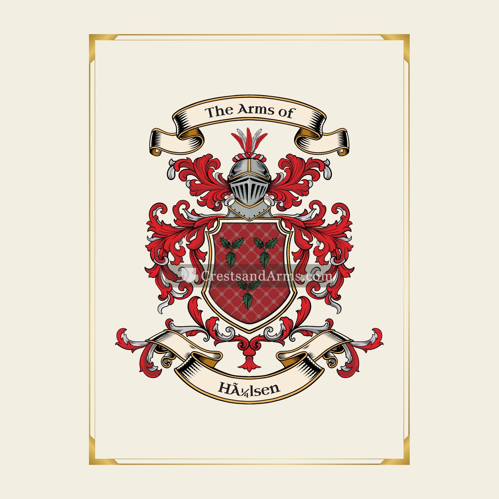With gold border