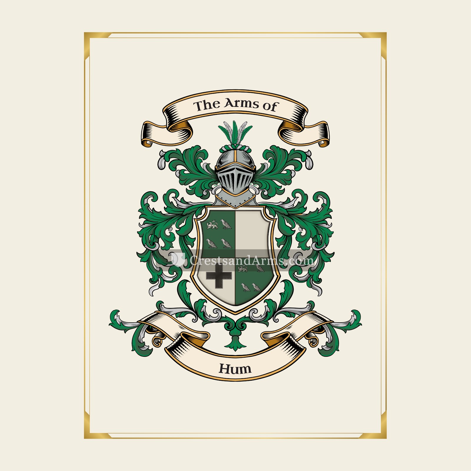 With gold border