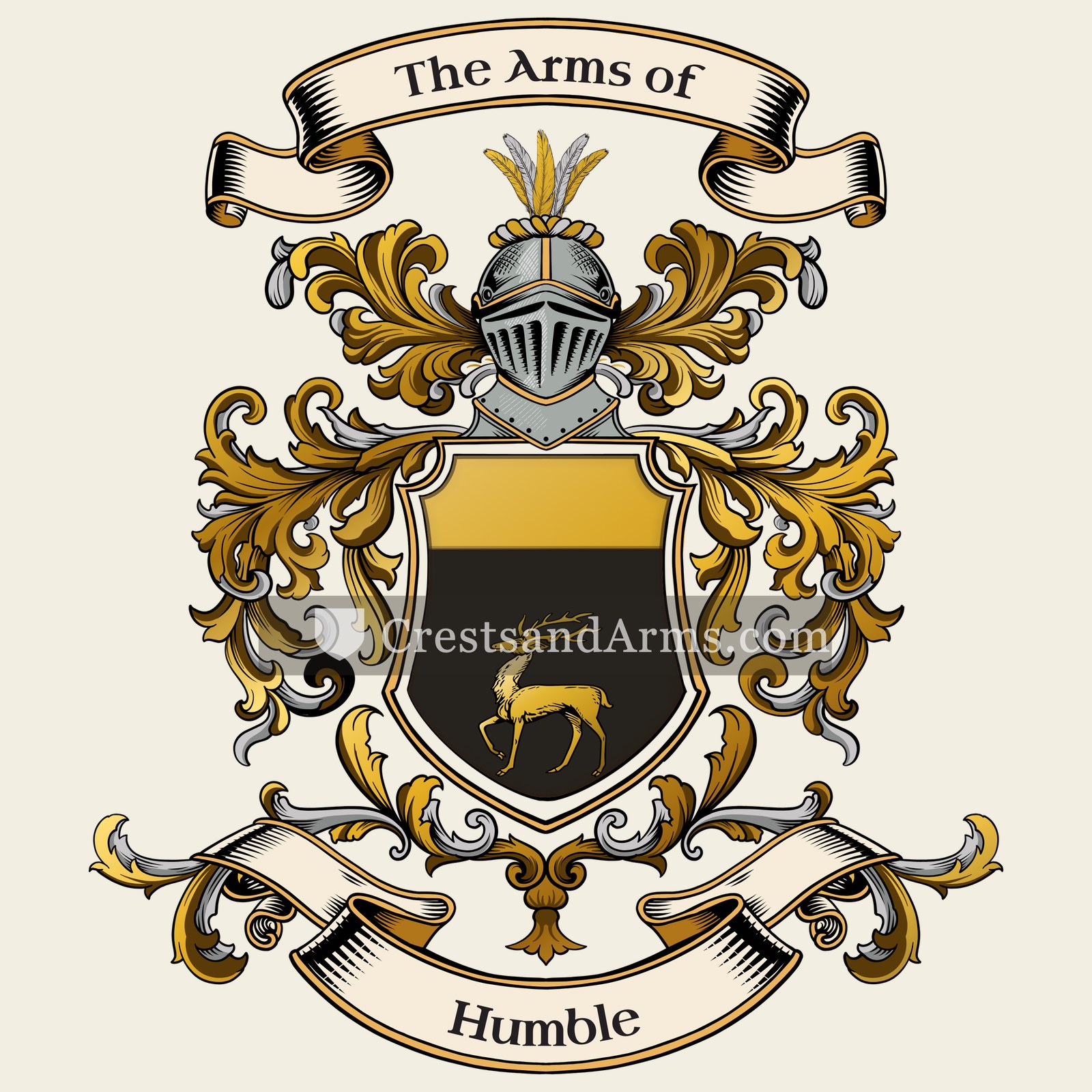 The Humble coat of arms, drawn from the recorded blazon