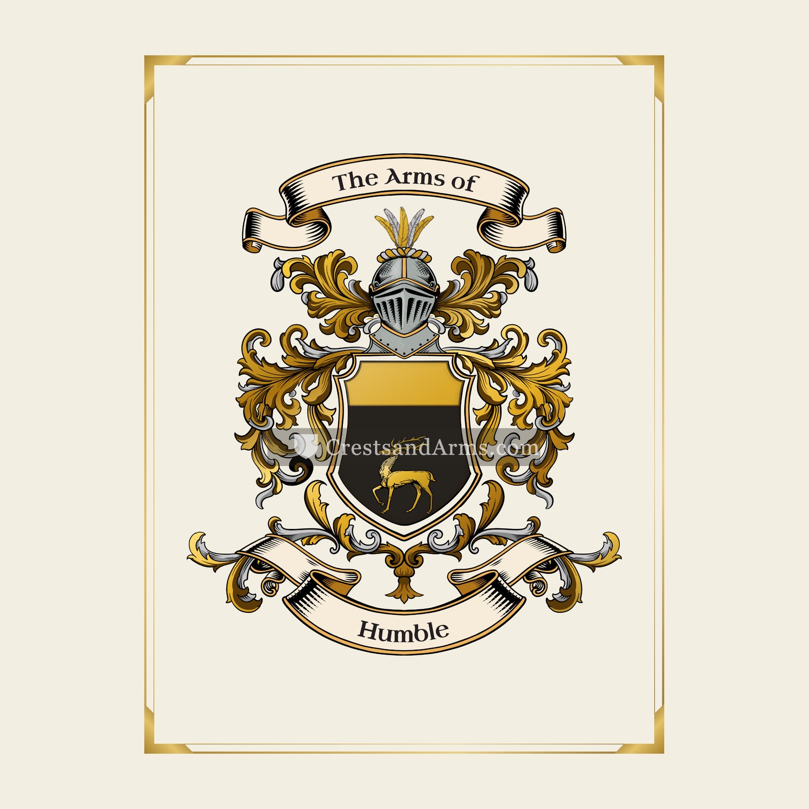 With gold border