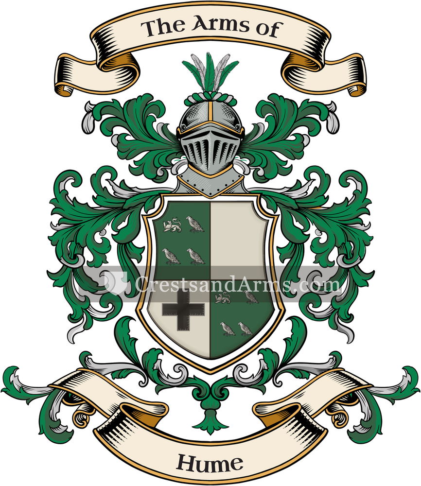 The Hume coat of arms, drawn from the recorded blazon