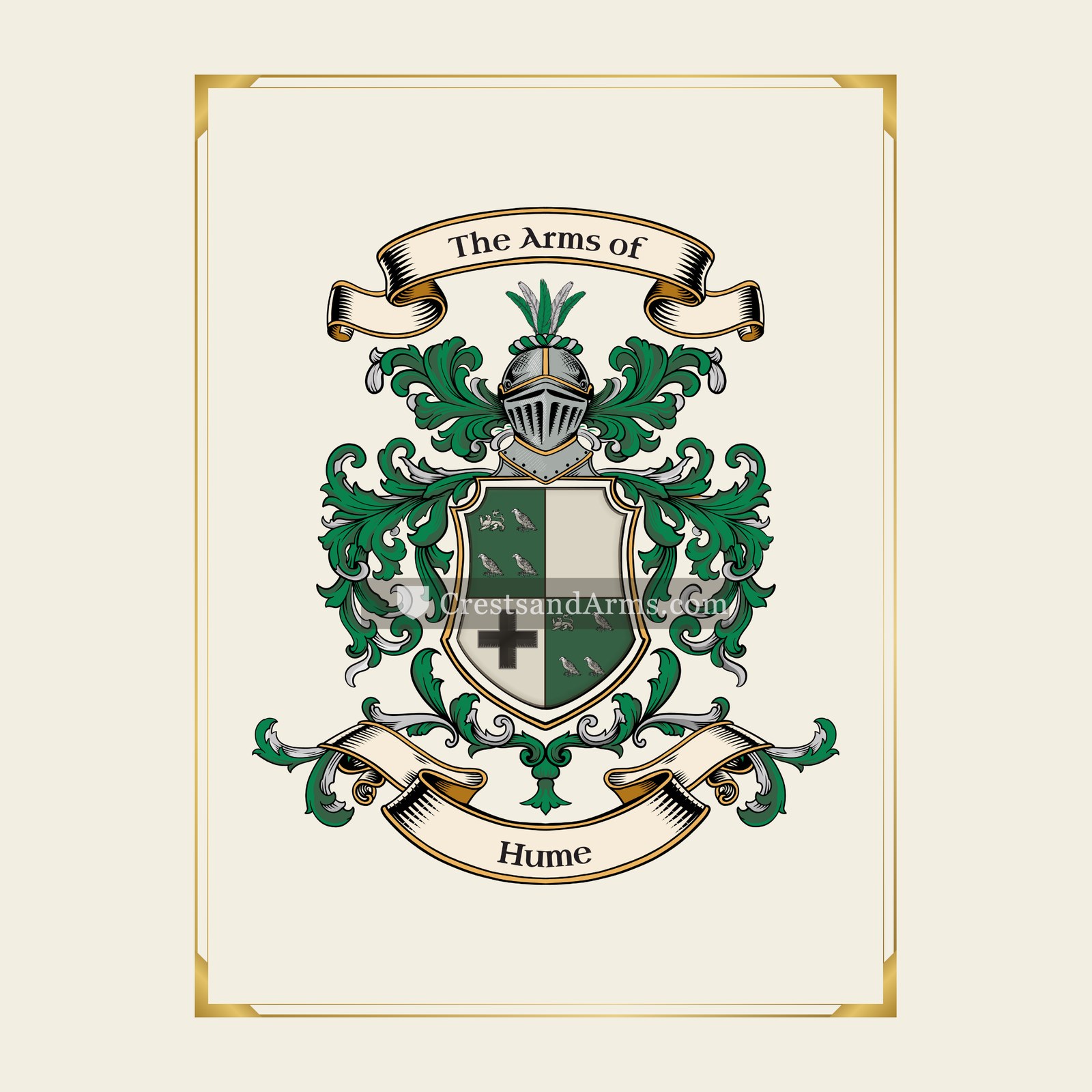 With gold border