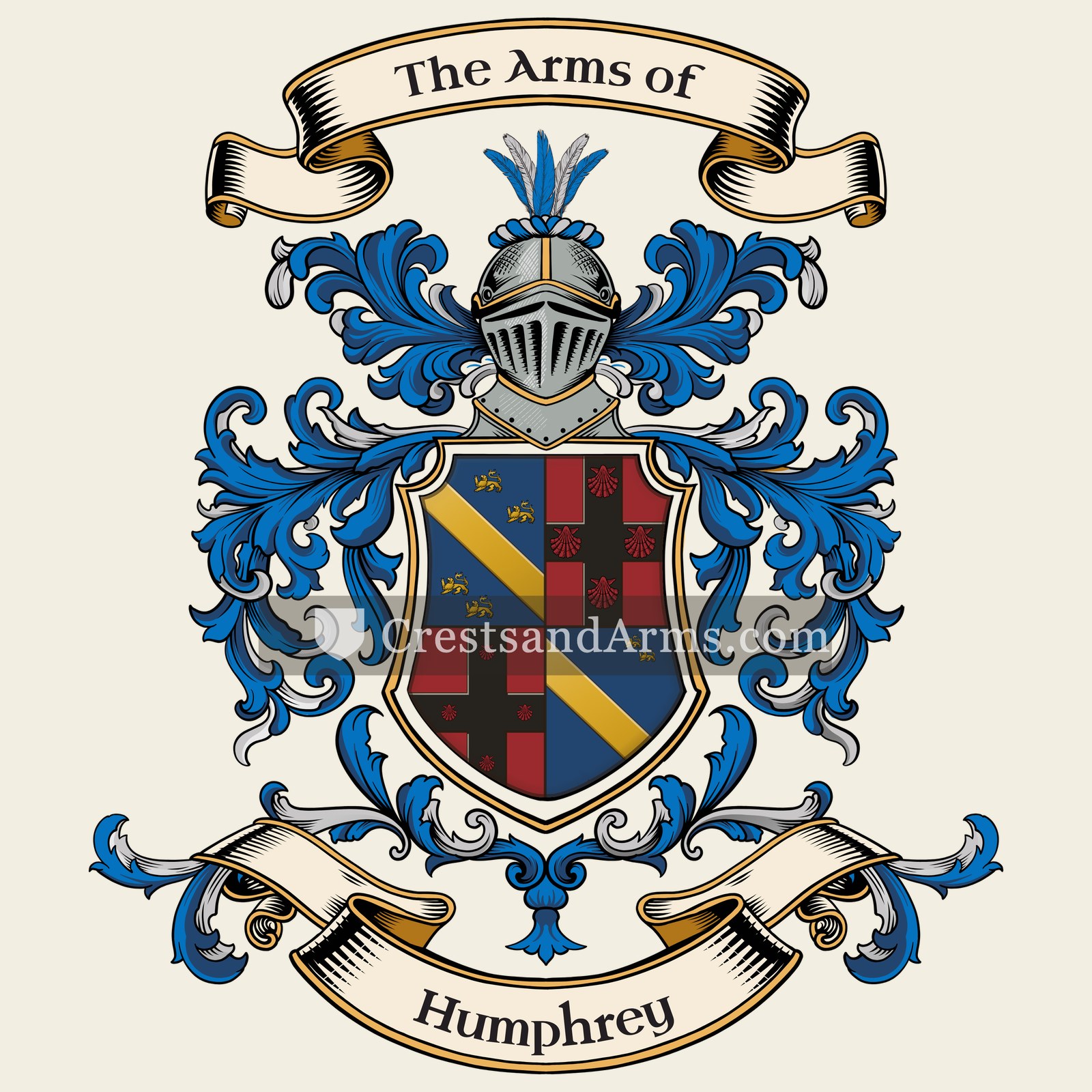 The Humphrey coat of arms, drawn from the recorded blazon