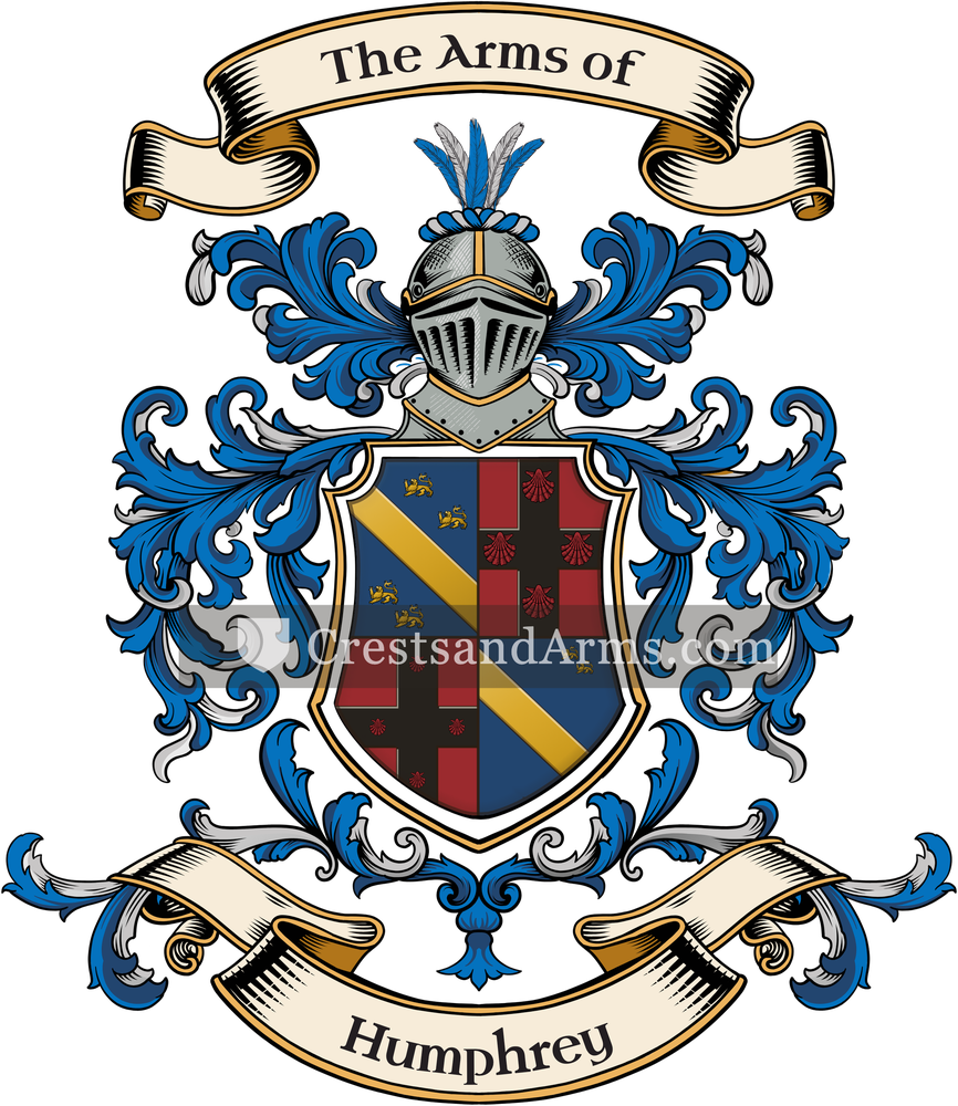 The Humphrey coat of arms, drawn from the recorded blazon