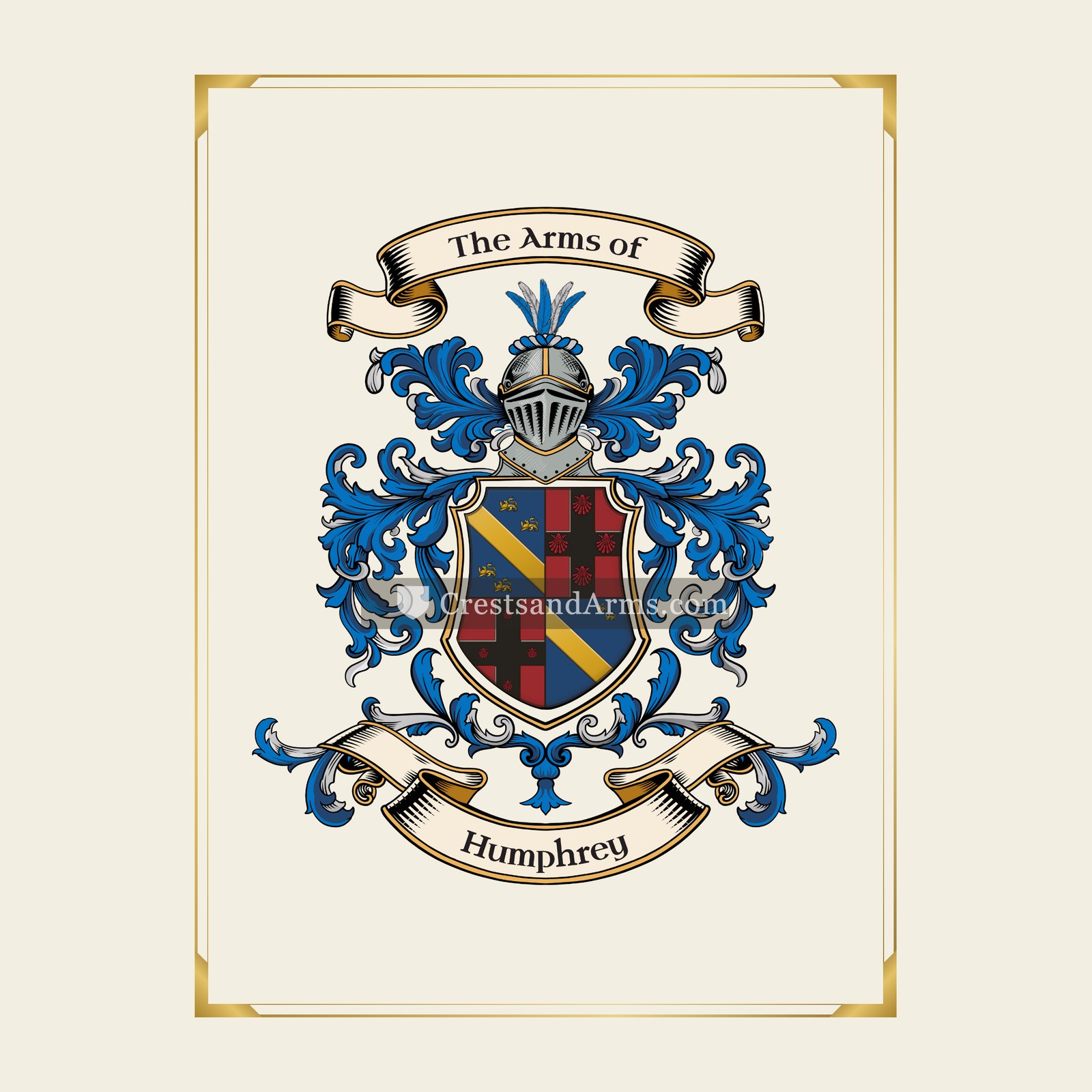 With gold border
