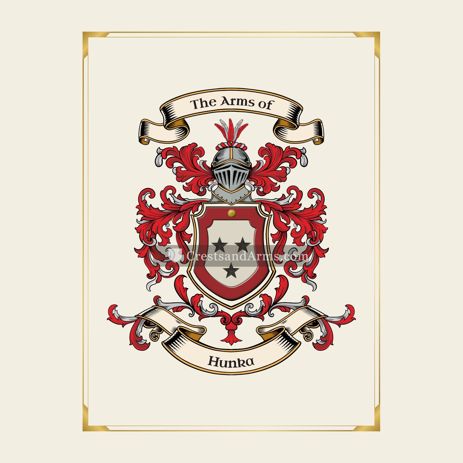 With gold border