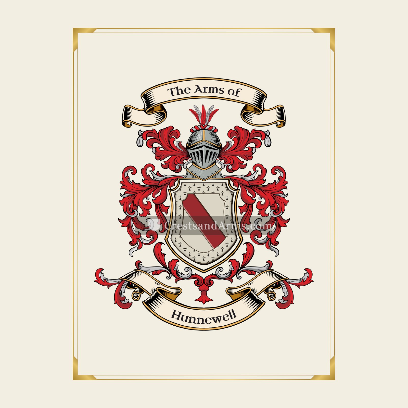 With gold border