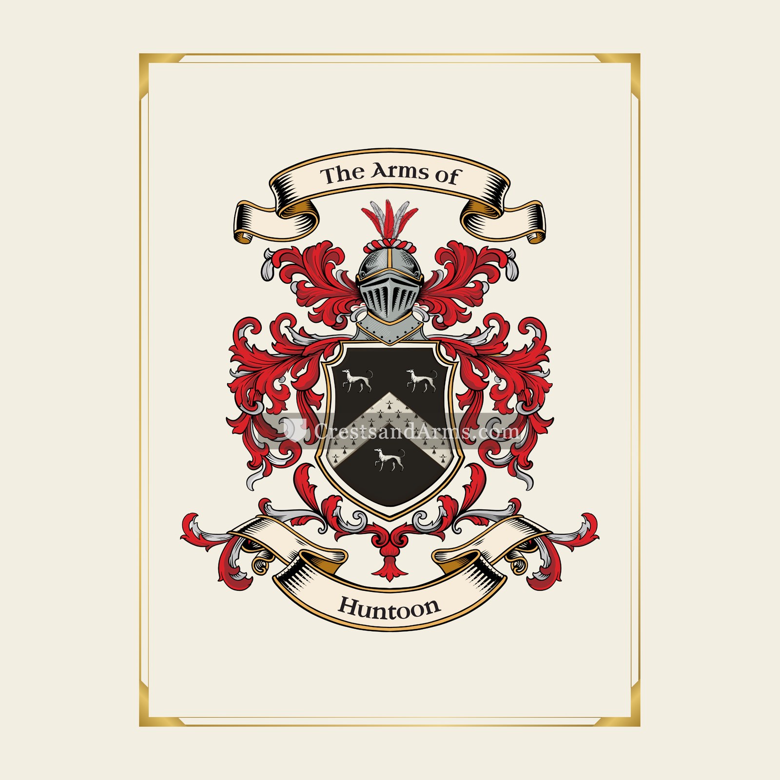 With gold border