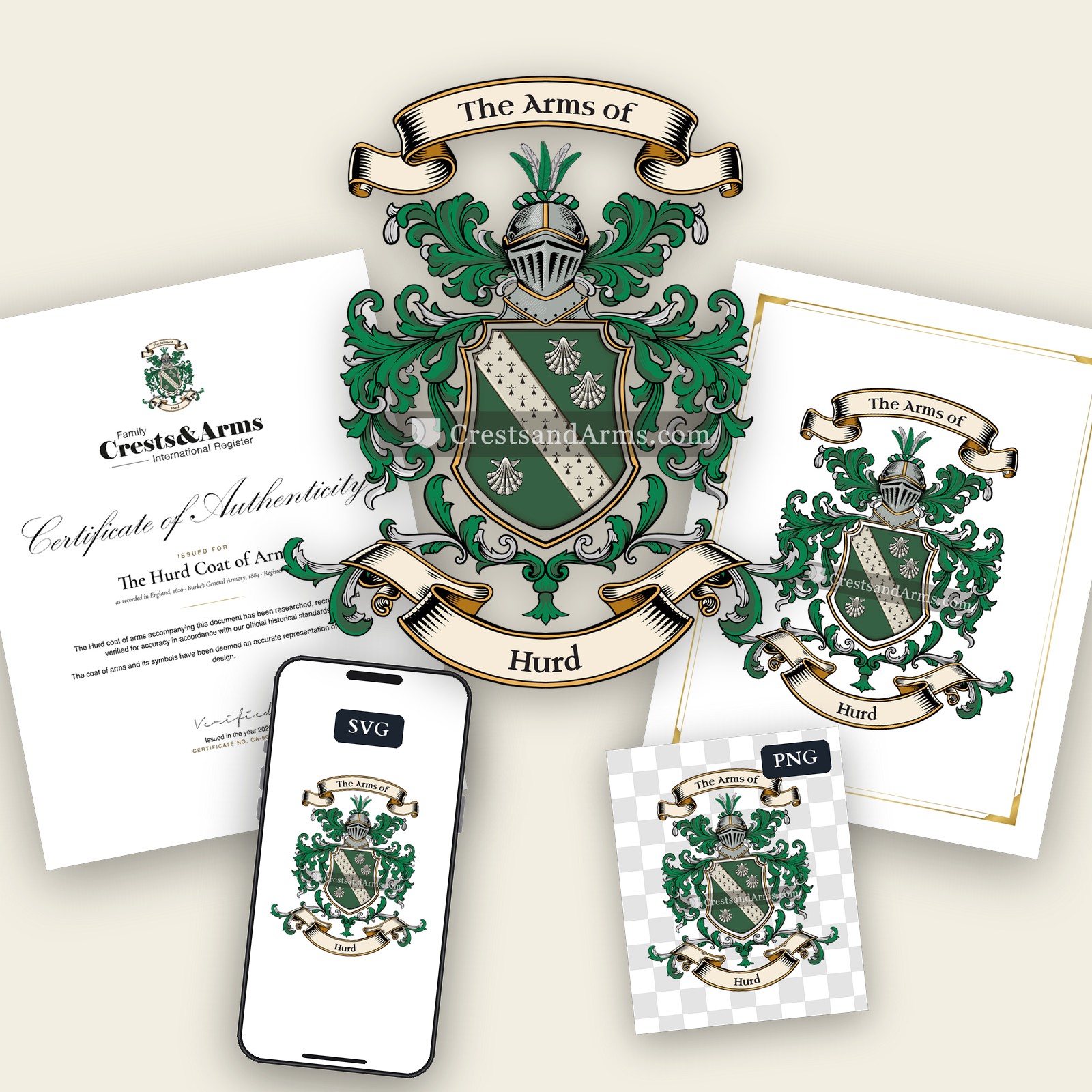 The Hurd arms on the coat of arms — digital pack