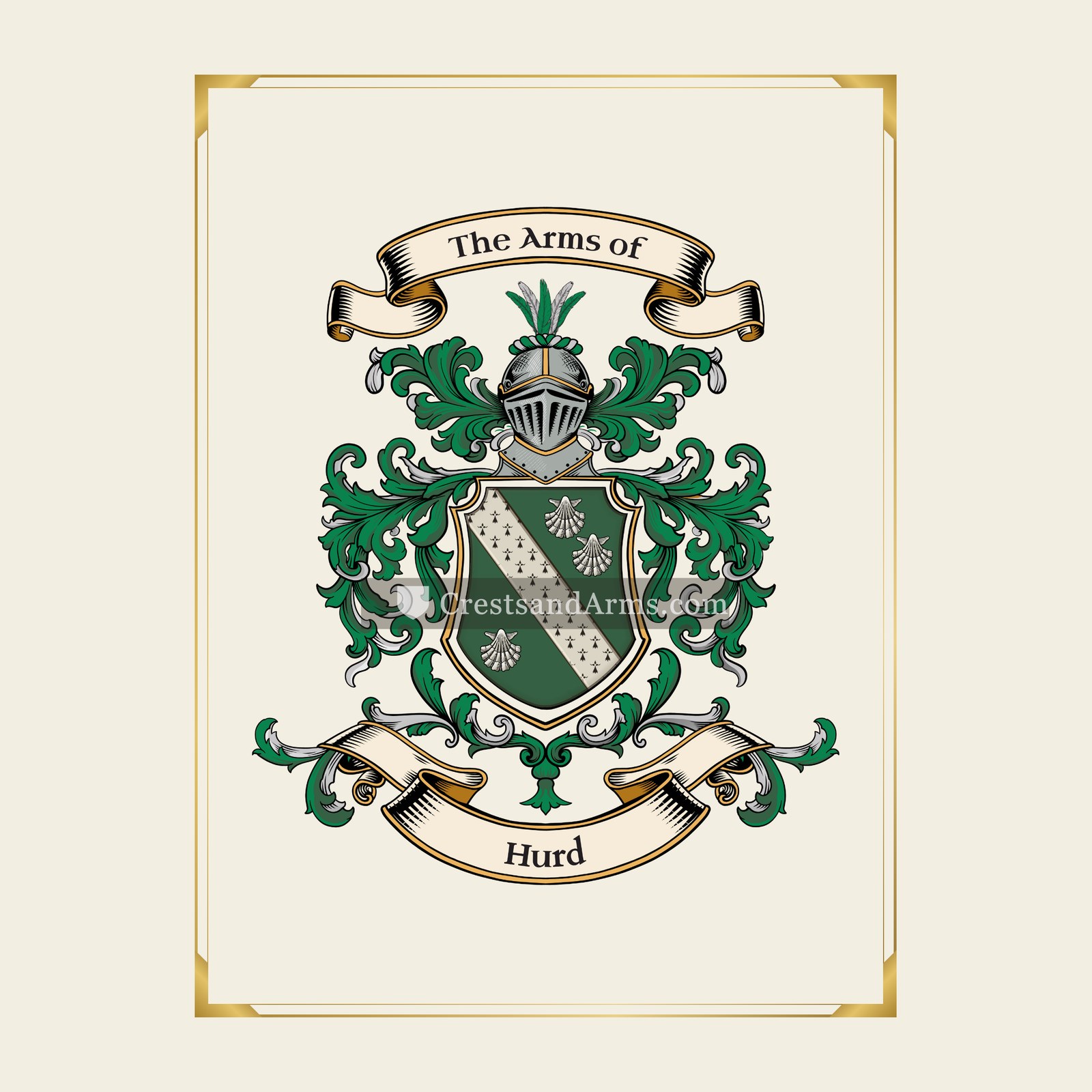 With gold border