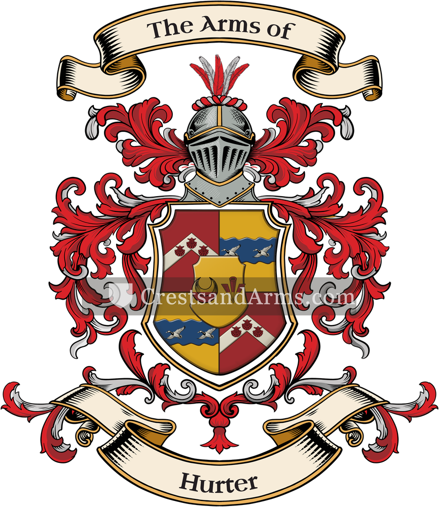 The Hurter coat of arms, drawn from the recorded blazon