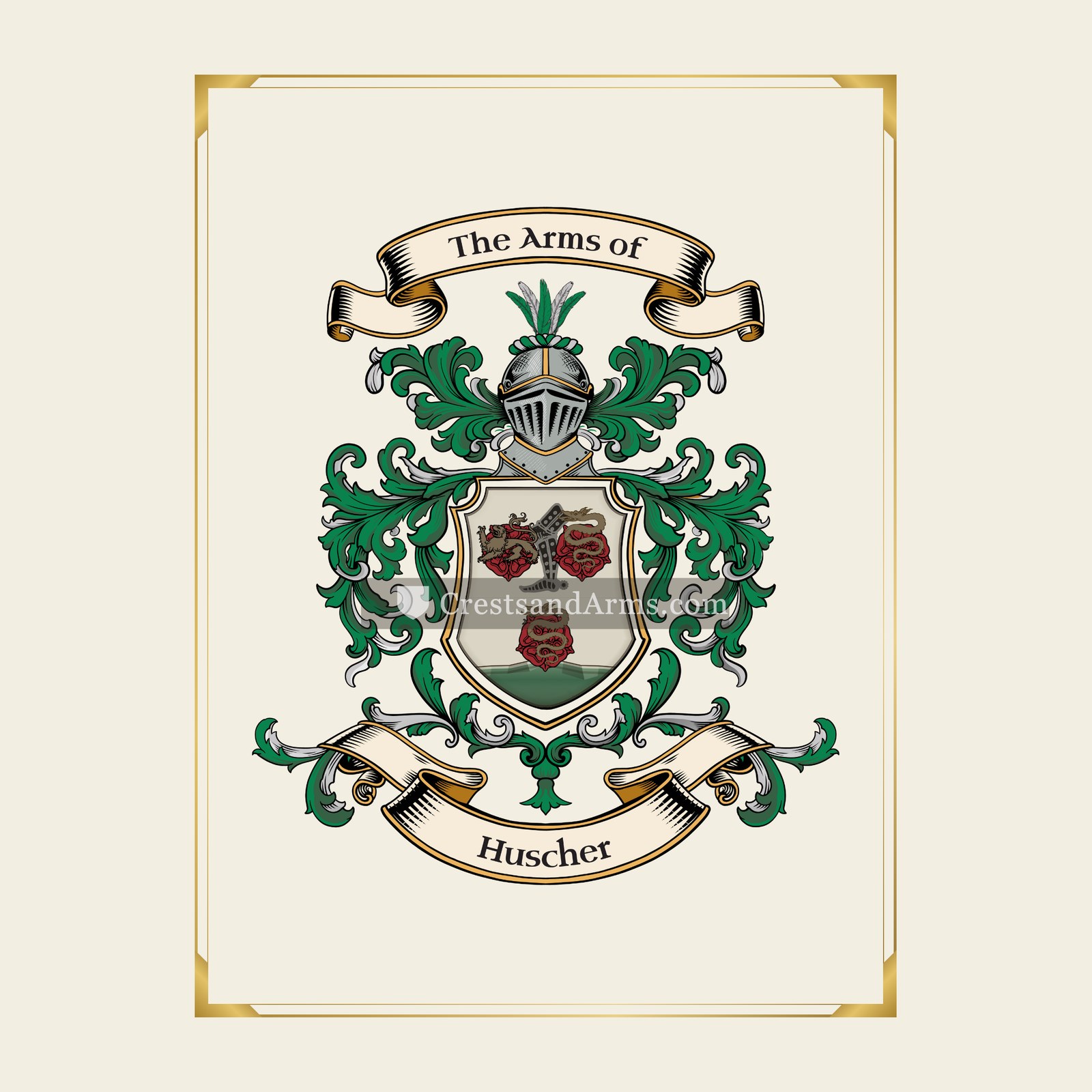 With gold border
