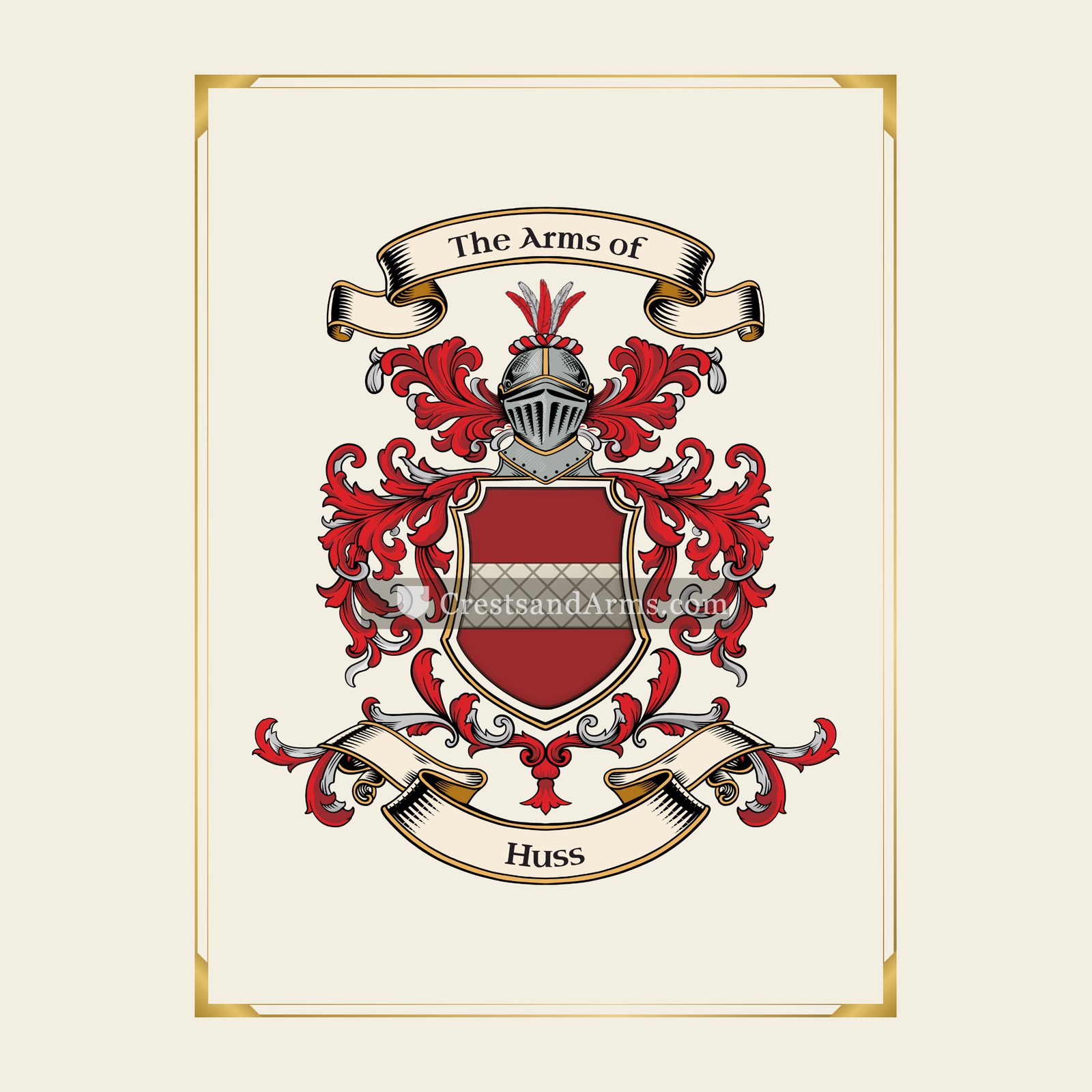 With gold border