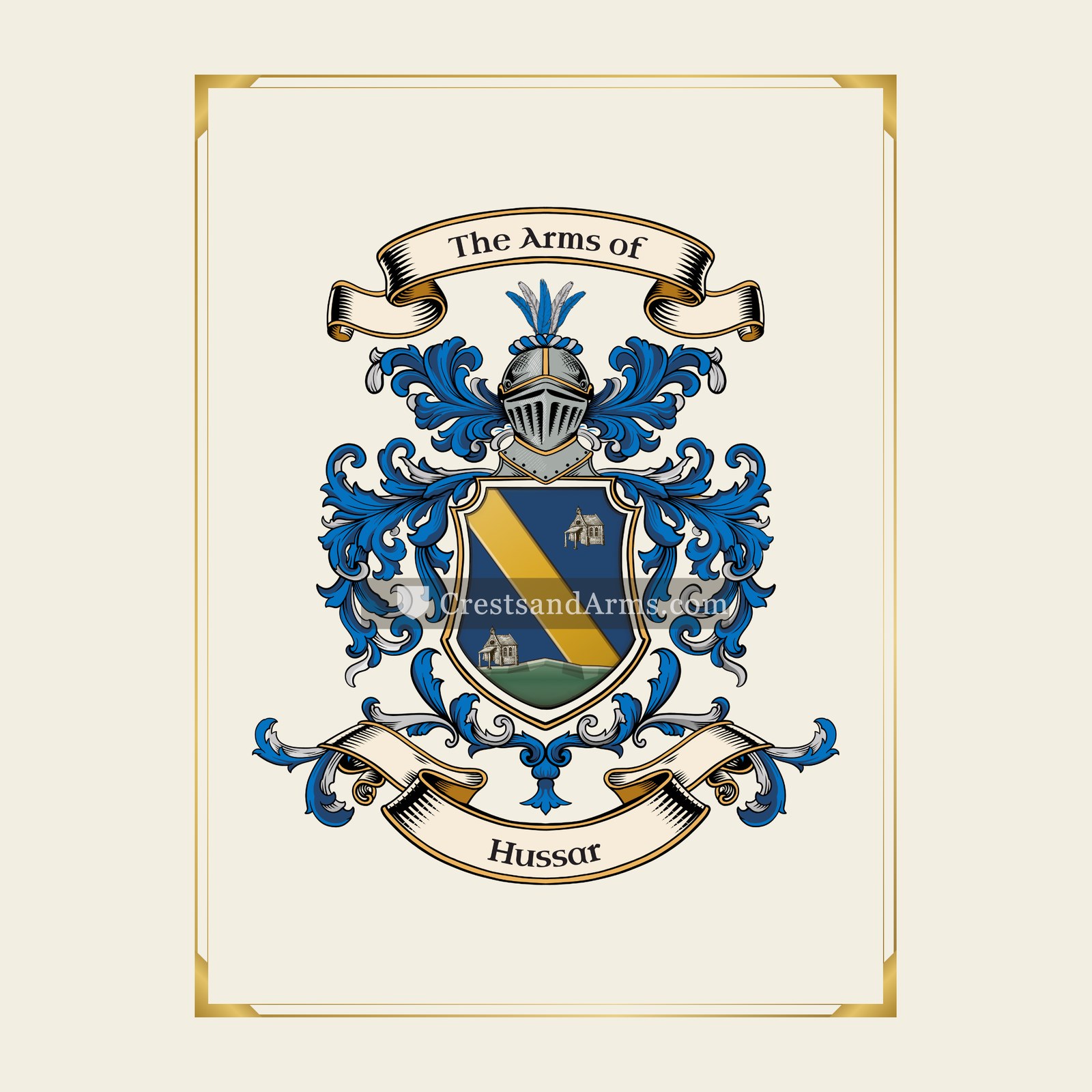 With gold border