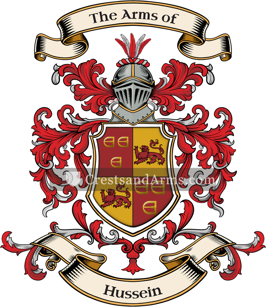 The Hussein coat of arms, drawn from the recorded blazon