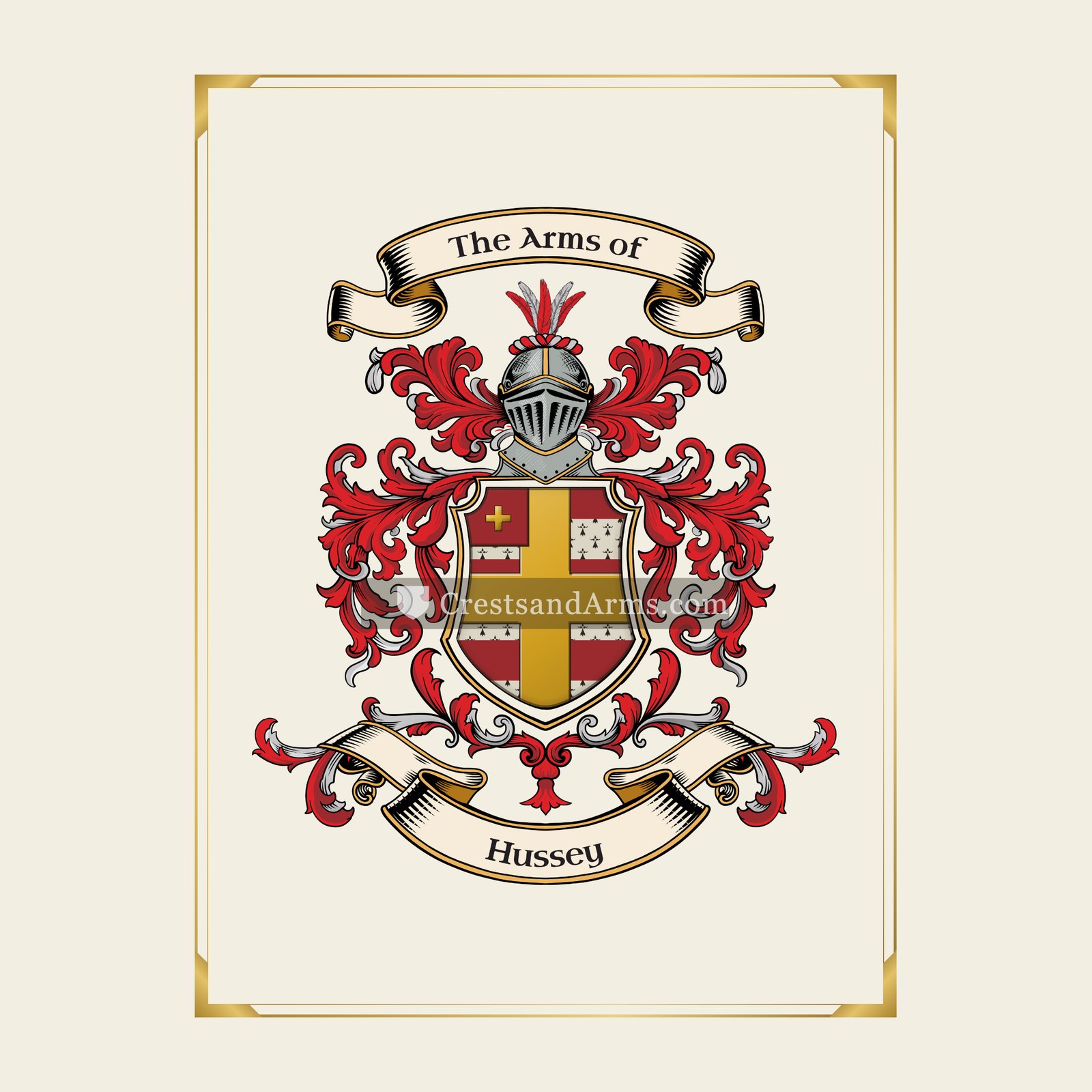 With gold border