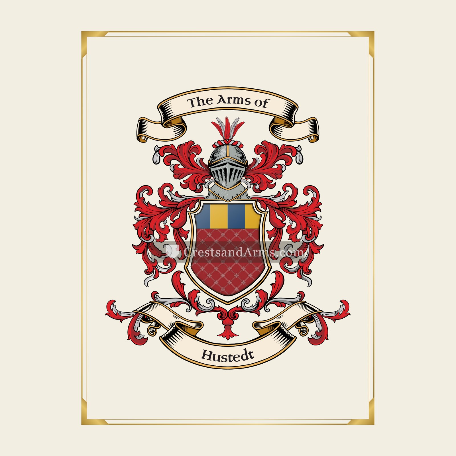 With gold border