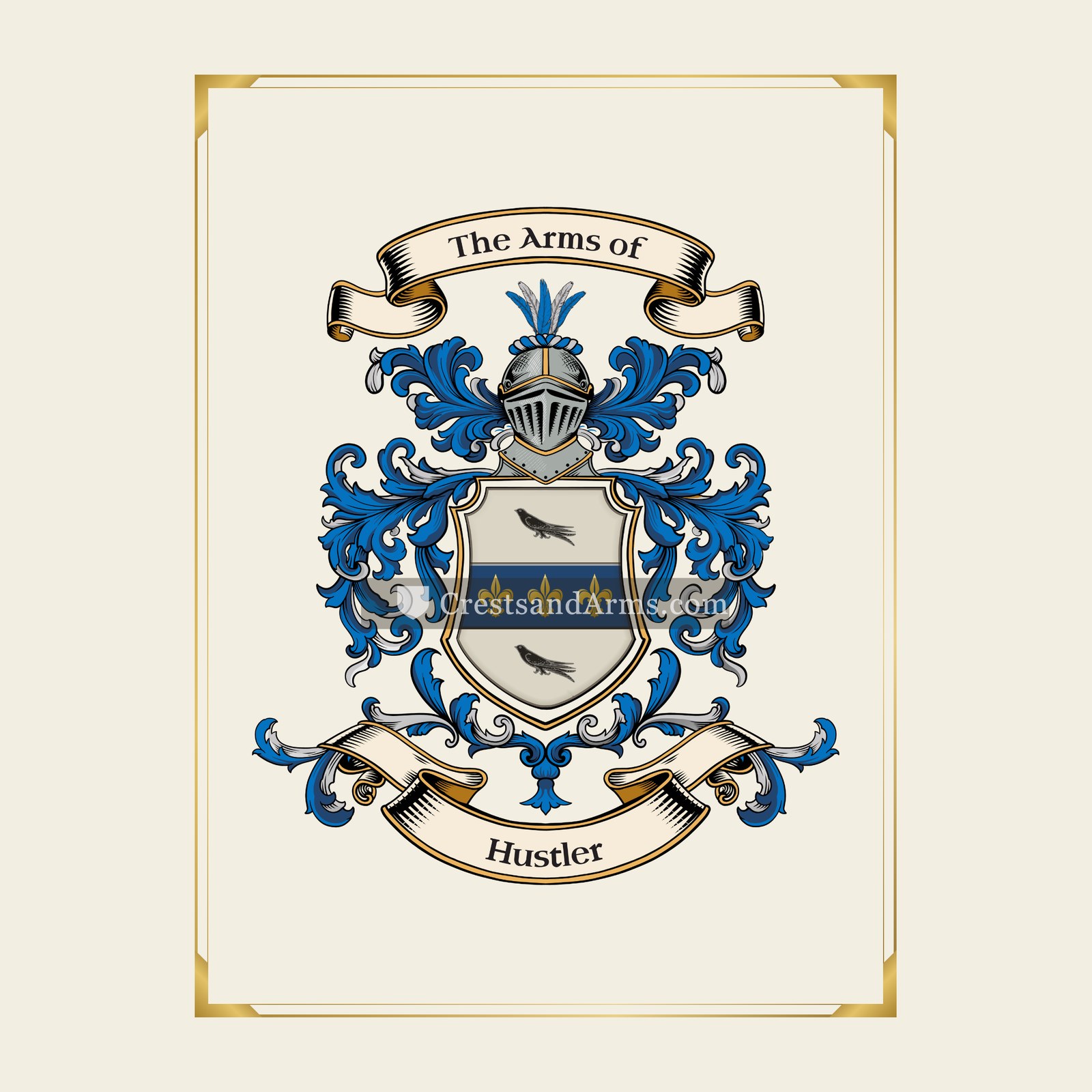 With gold border