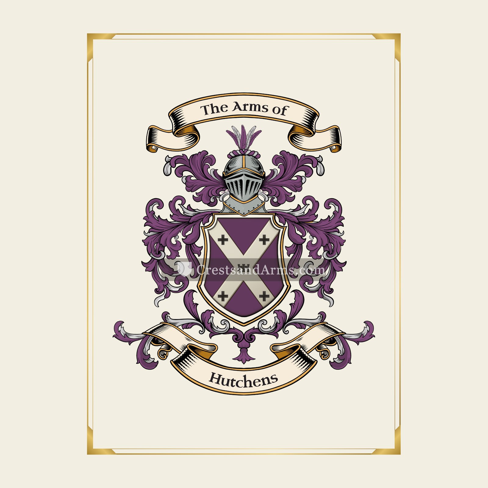 With gold border