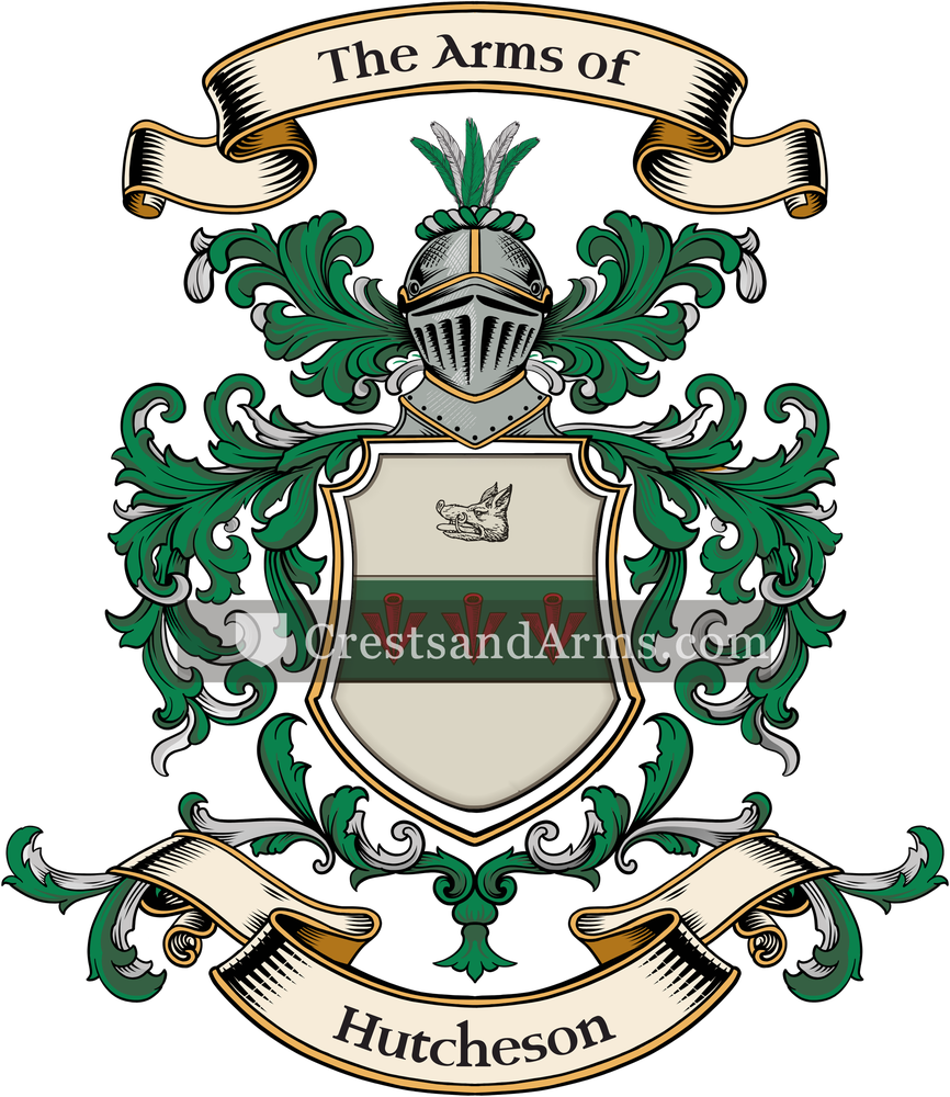 The Hutcheson coat of arms, drawn from the recorded blazon