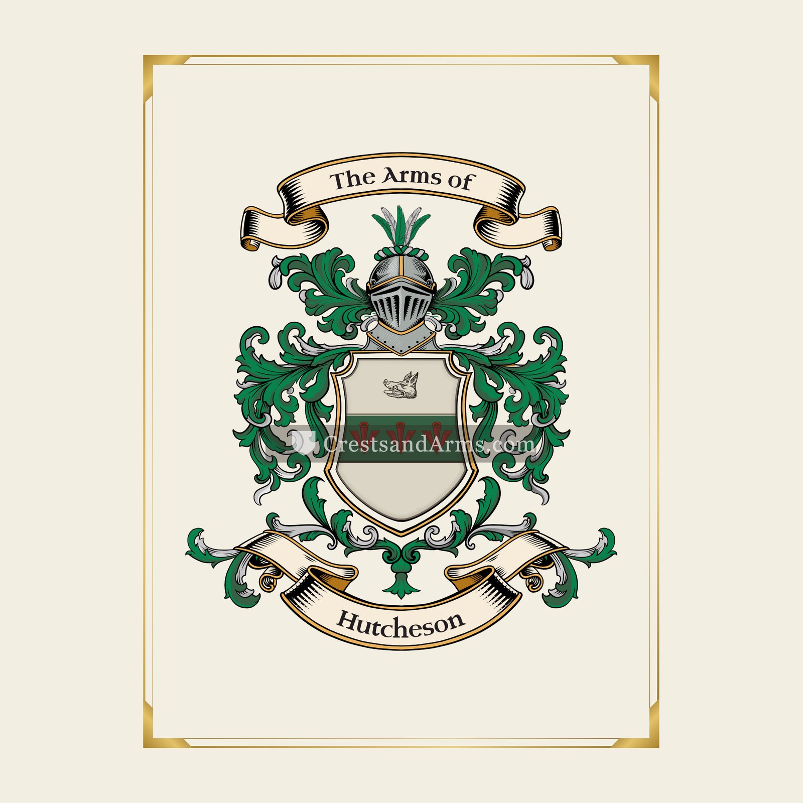 With gold border