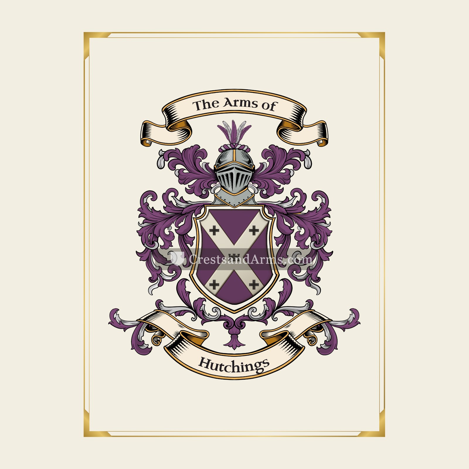With gold border