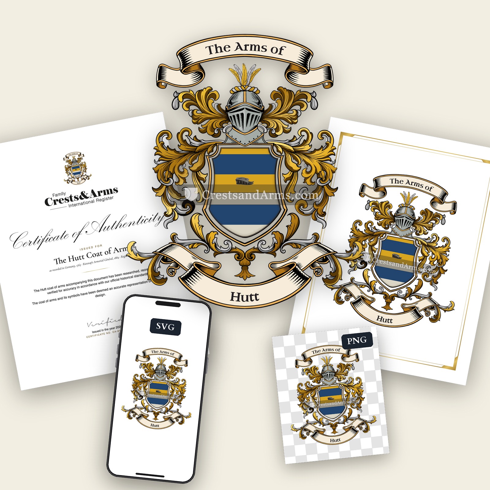 The Hutt arms on the coat of arms — digital pack