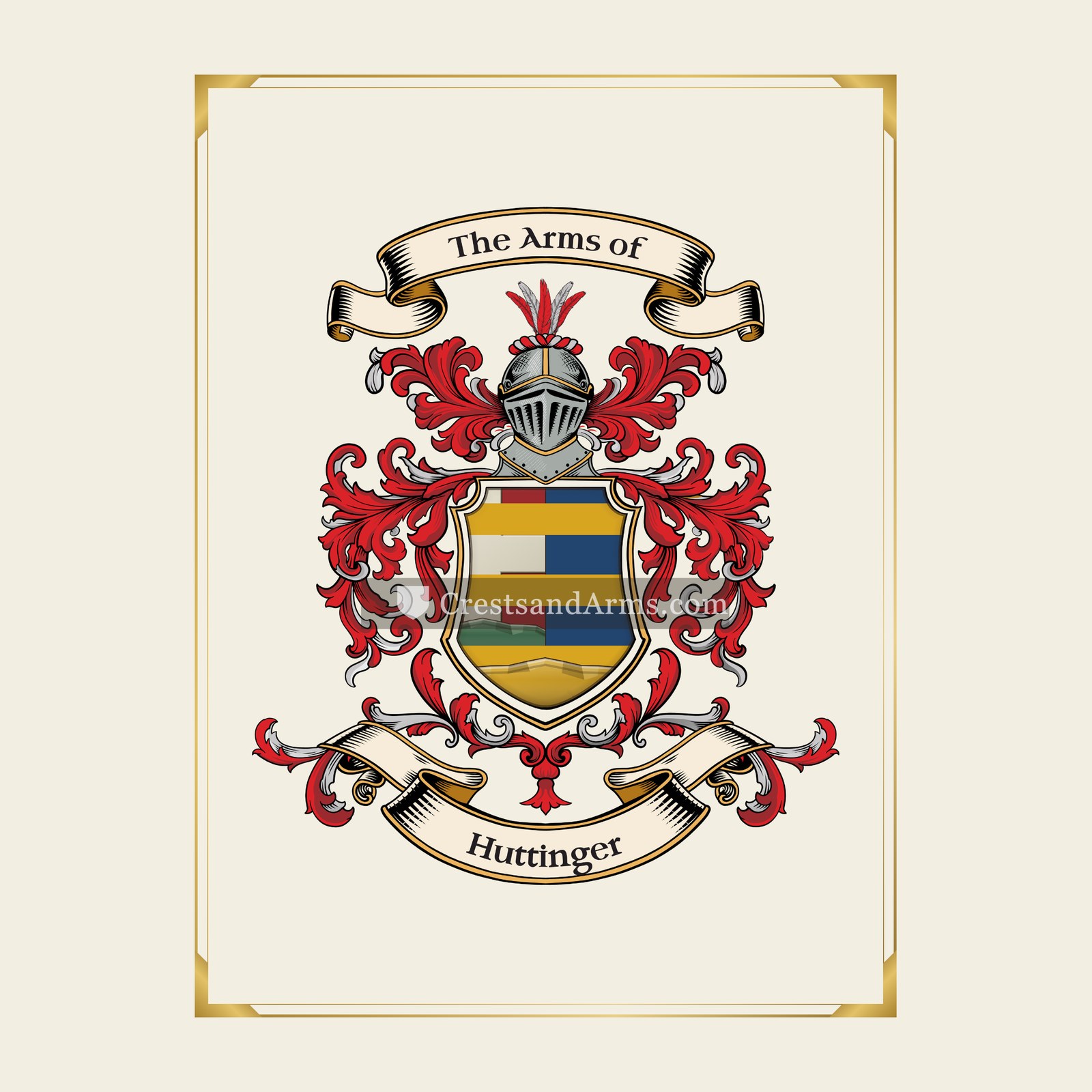 With gold border