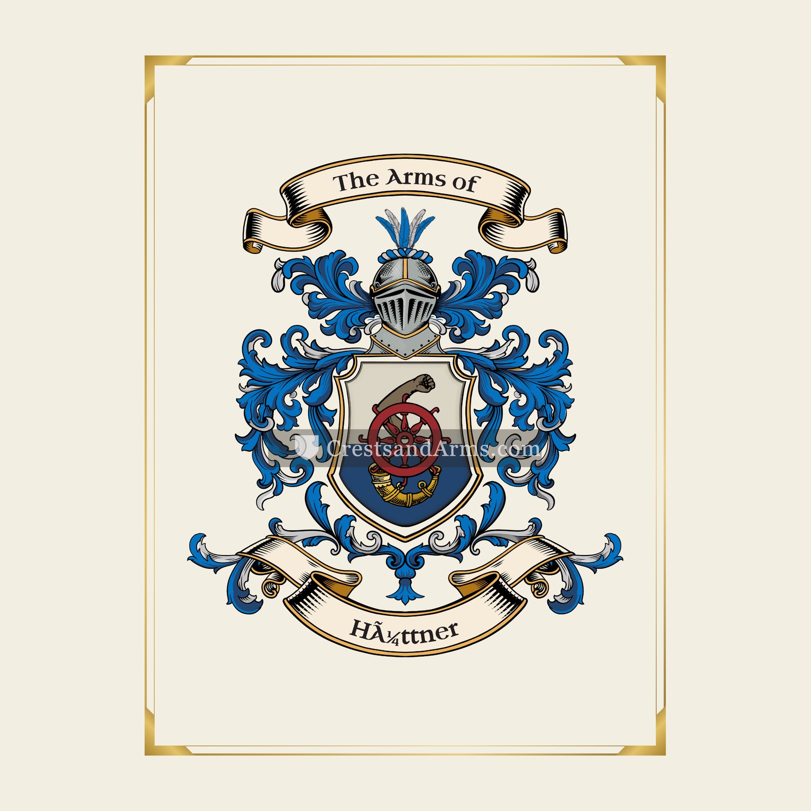 With gold border