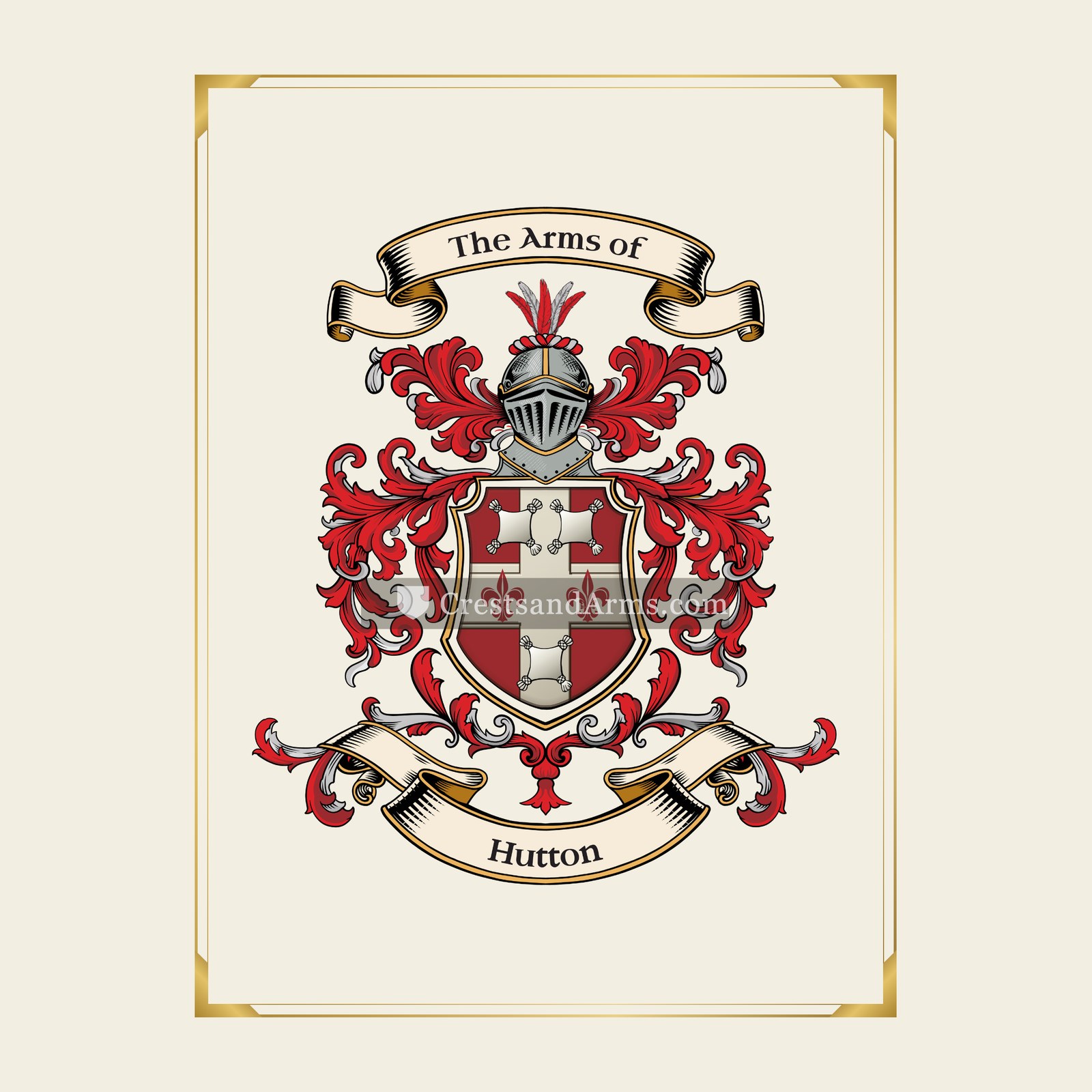 With gold border