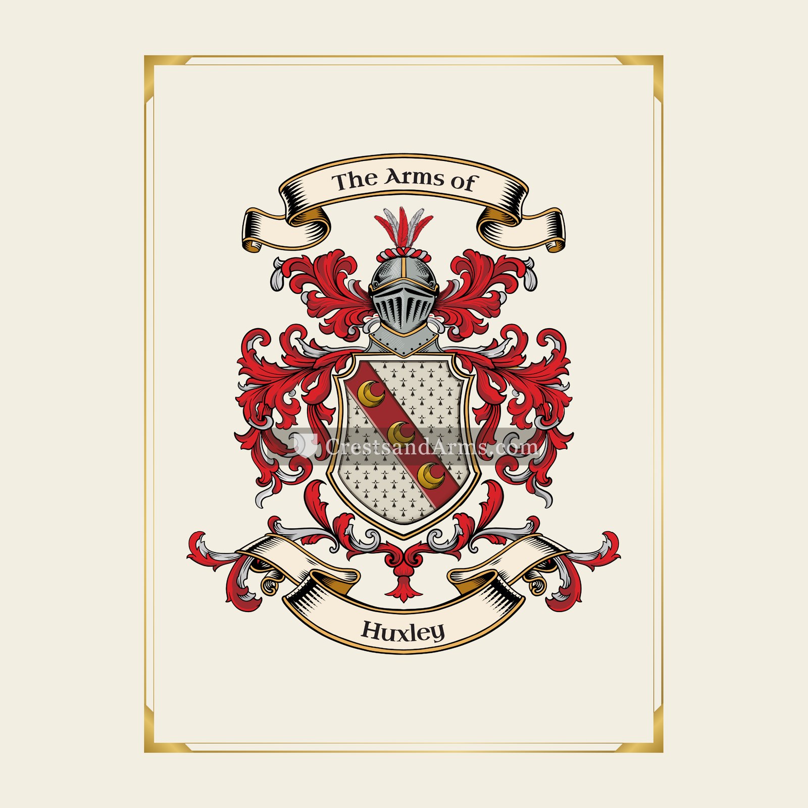 With gold border