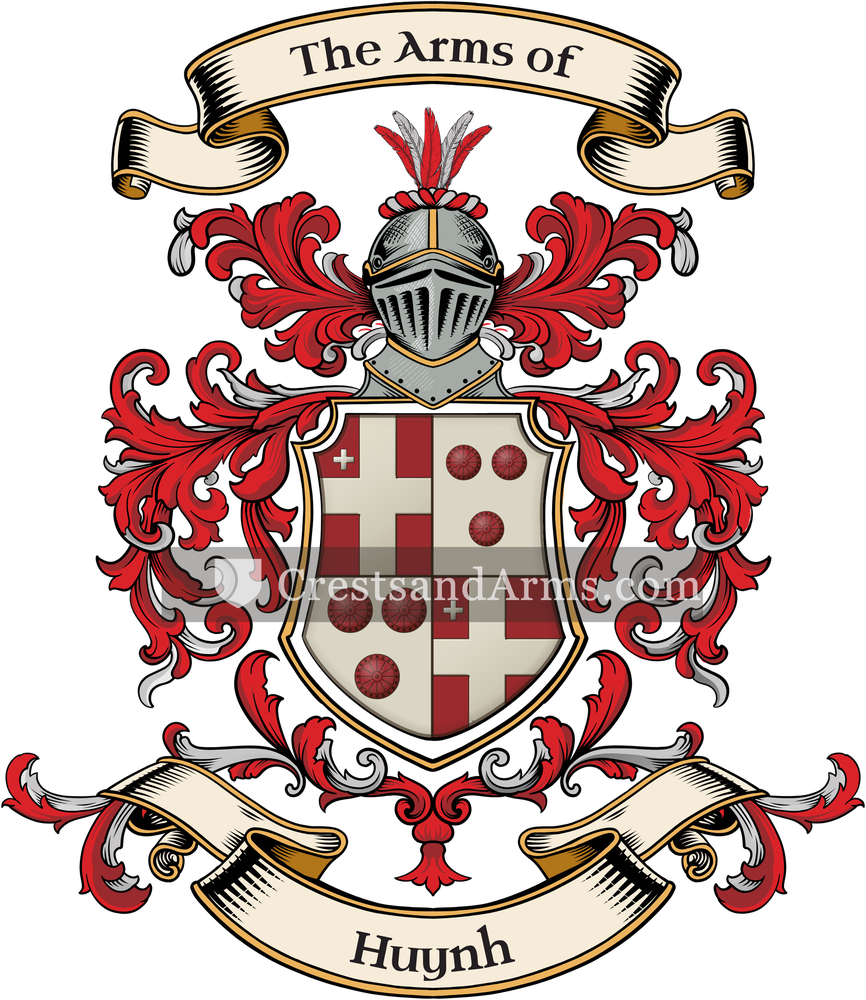 The Huynh coat of arms, drawn from the recorded blazon