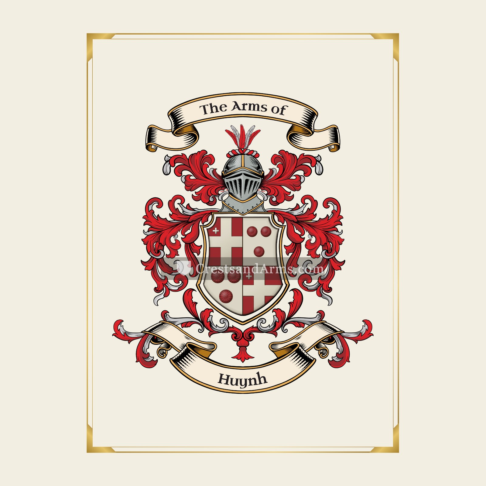With gold border