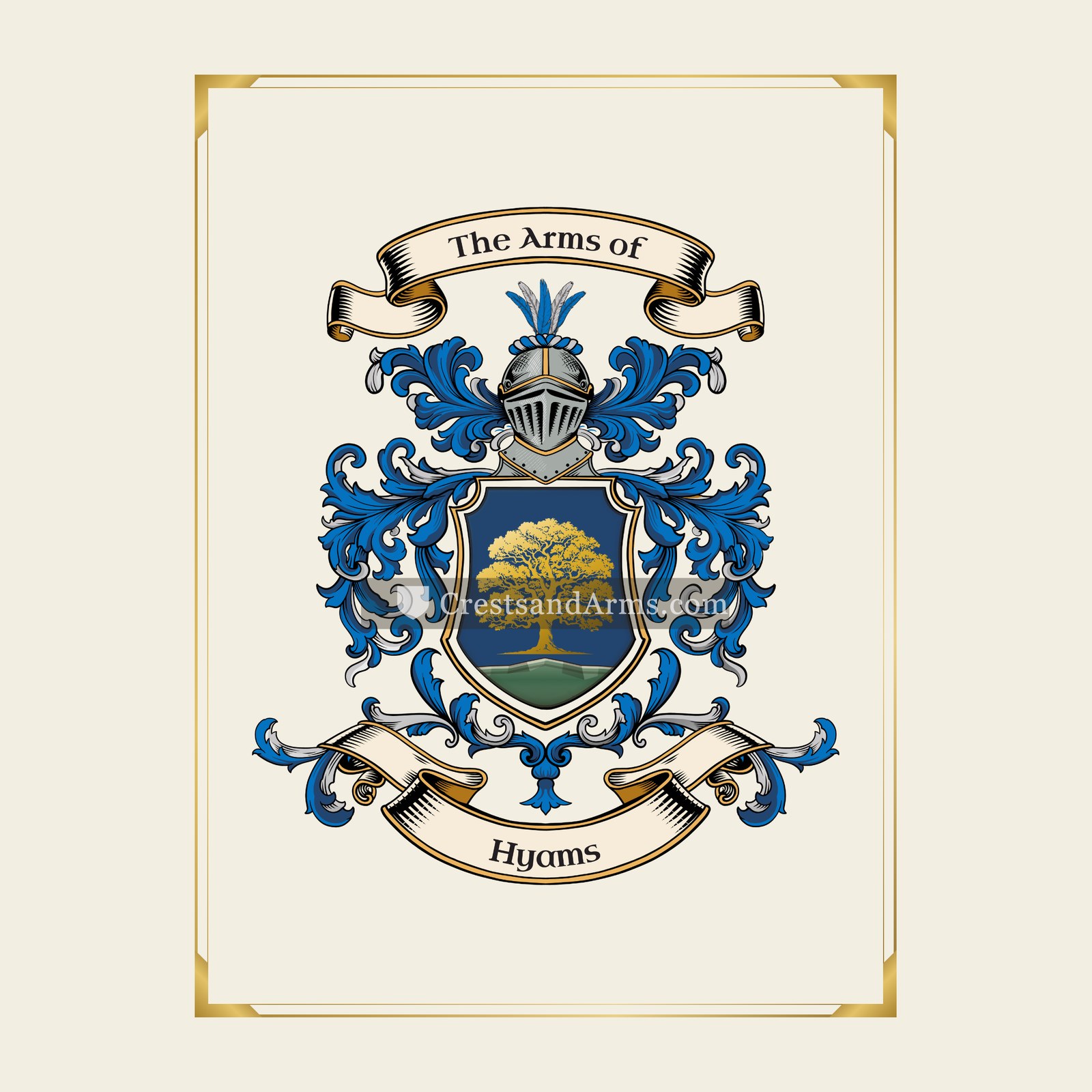 With gold border