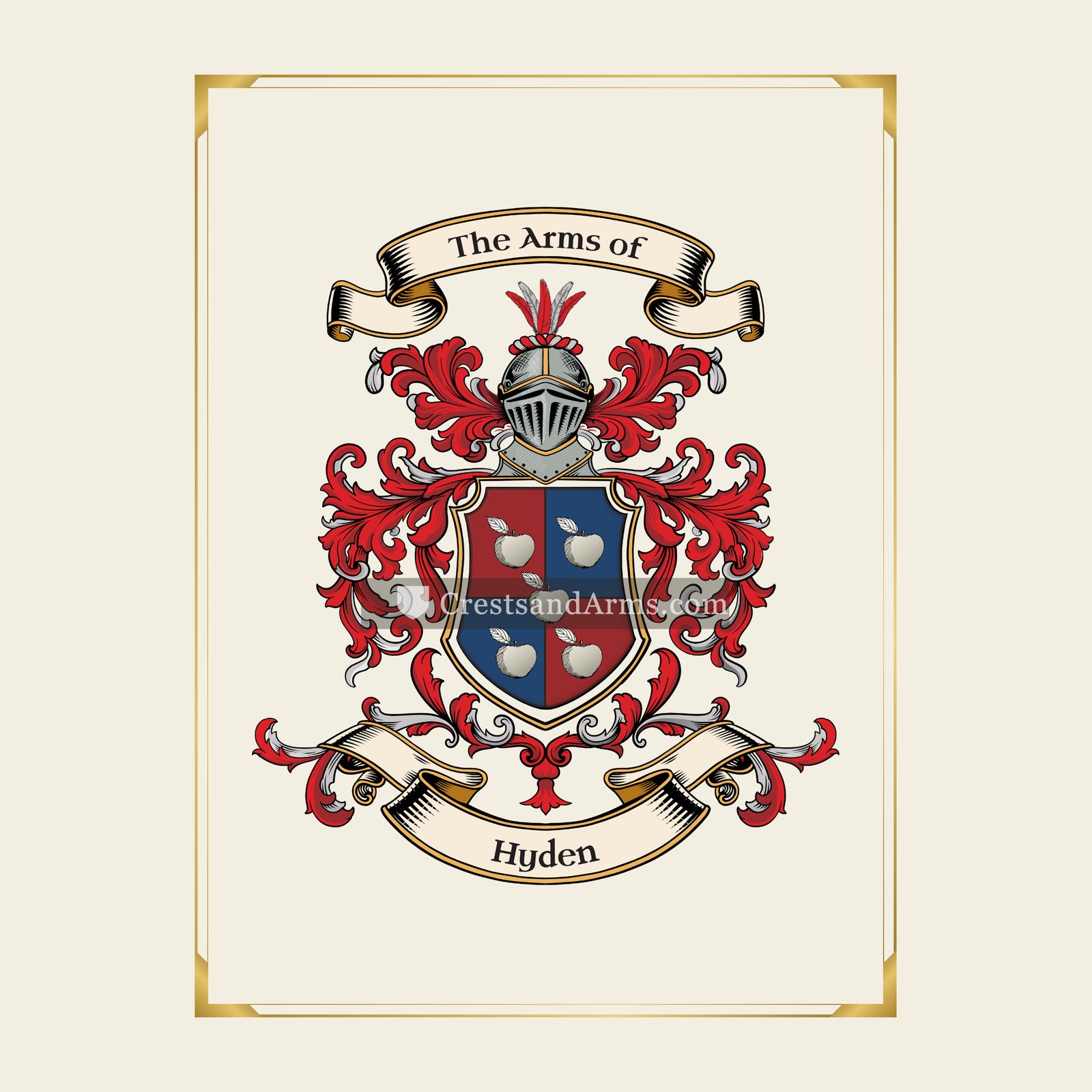 With gold border
