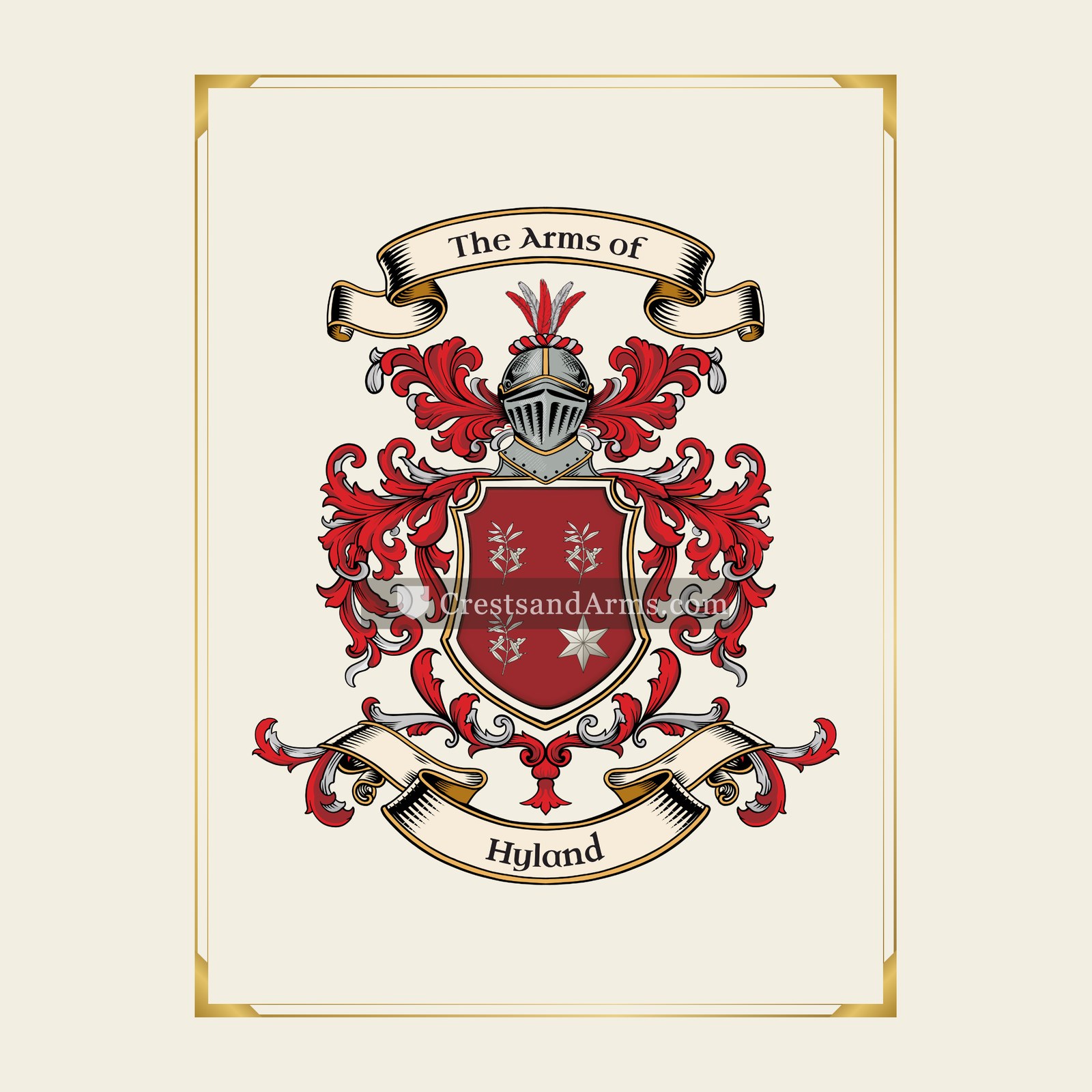 With gold border