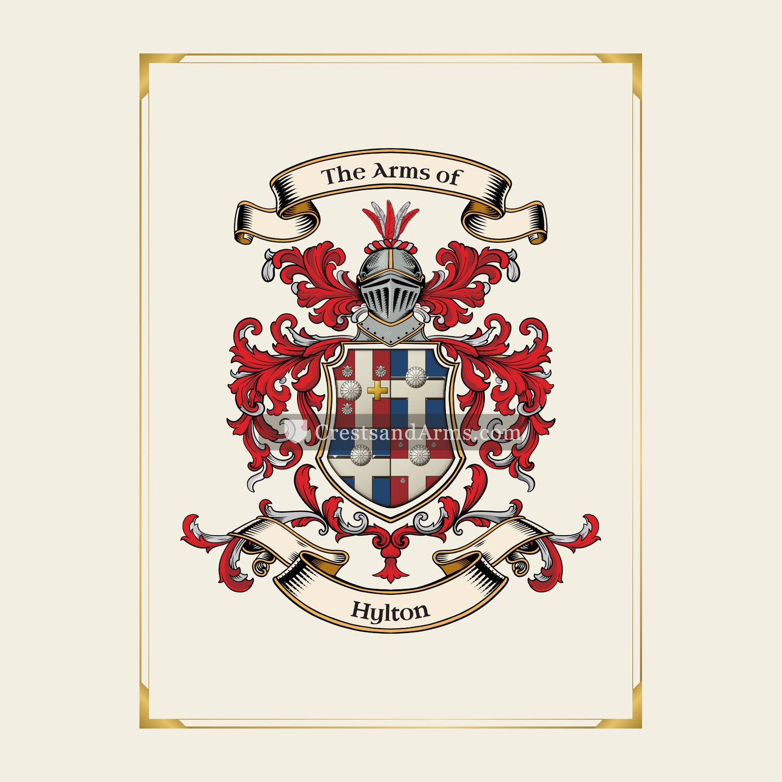With gold border