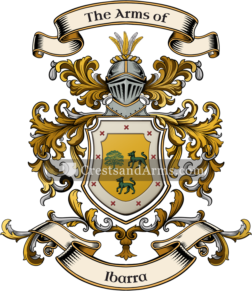 The Ibarra coat of arms, drawn from the recorded blazon