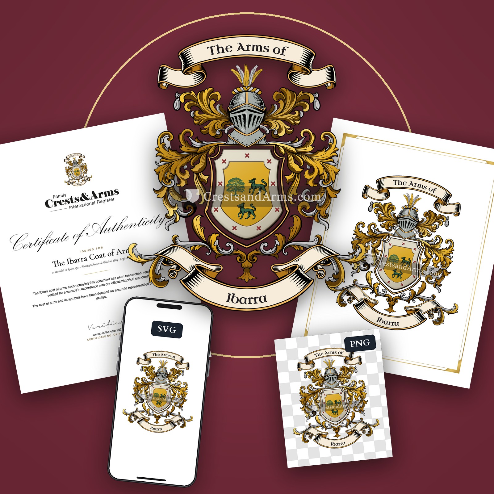 The Ibarra arms on the coat of arms — digital pack