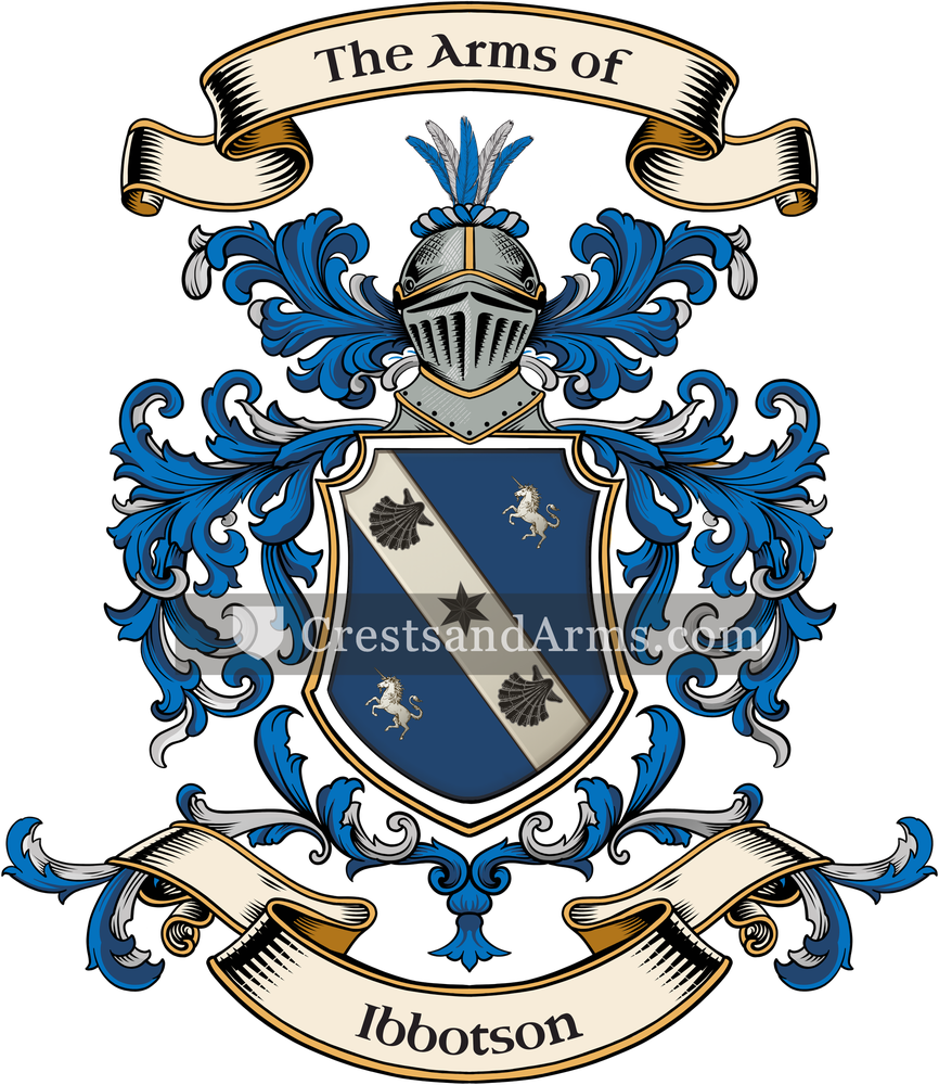 The Ibbotson coat of arms, drawn from the recorded blazon