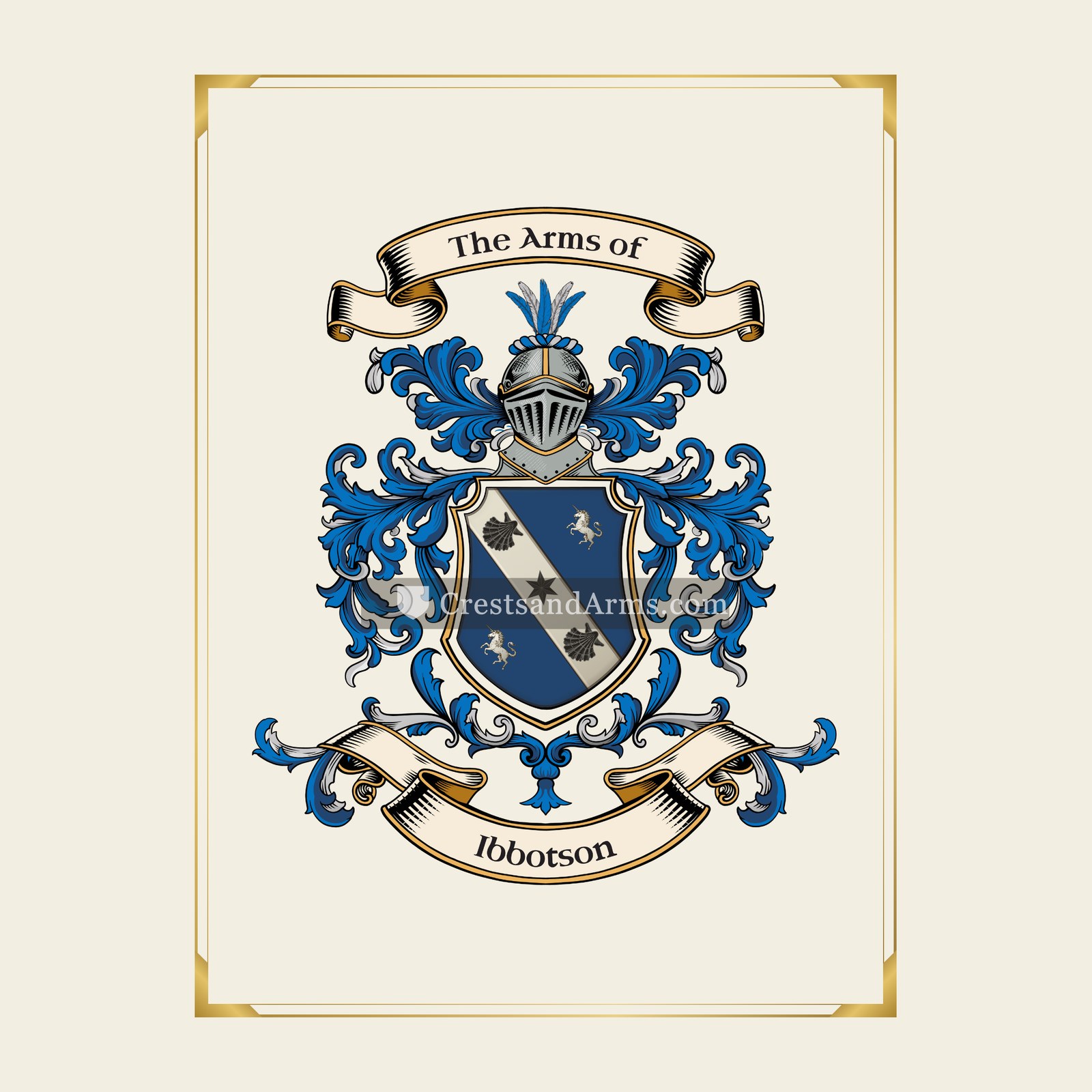 With gold border