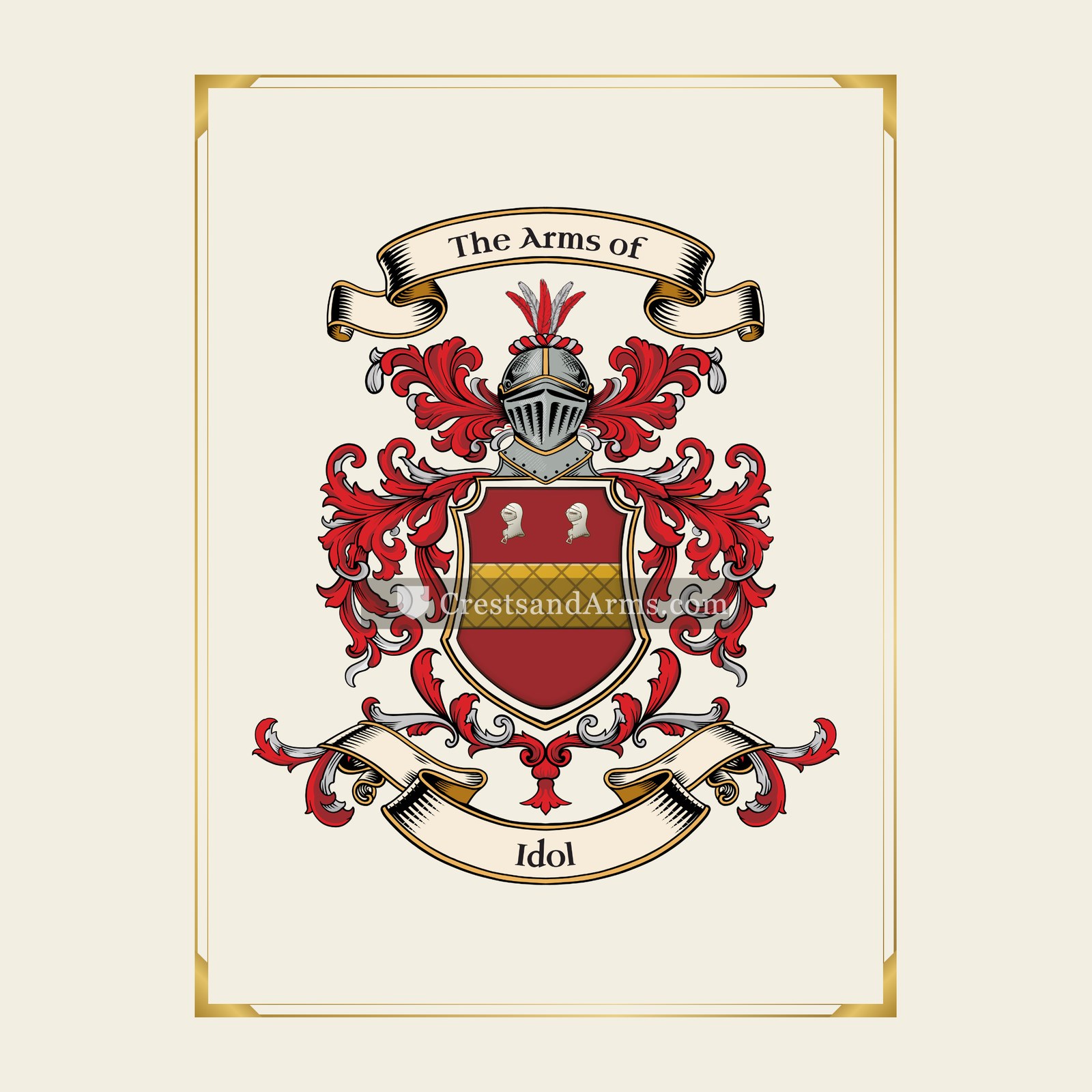 With gold border