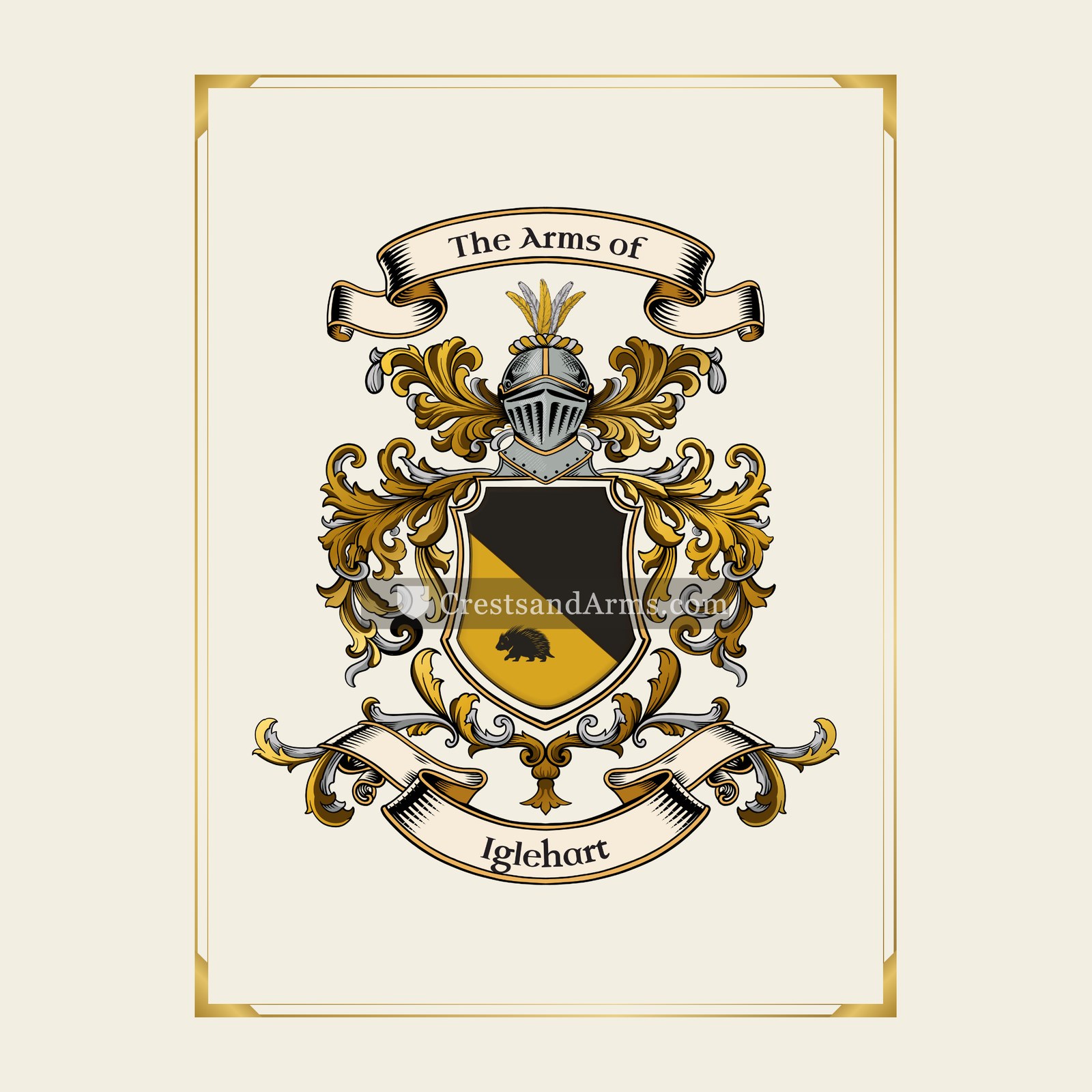 With gold border