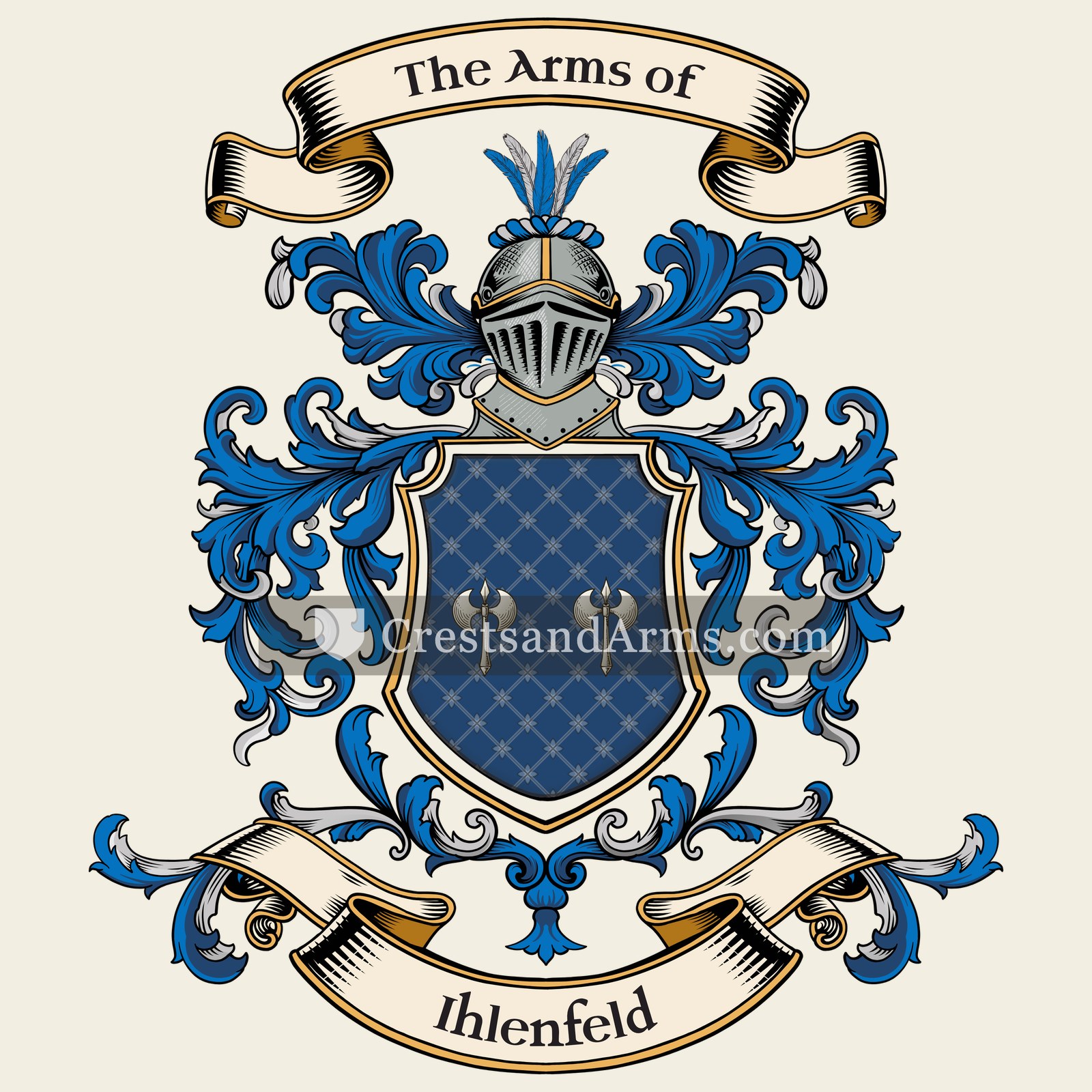 The Ihlenfeld coat of arms, drawn from the recorded blazon