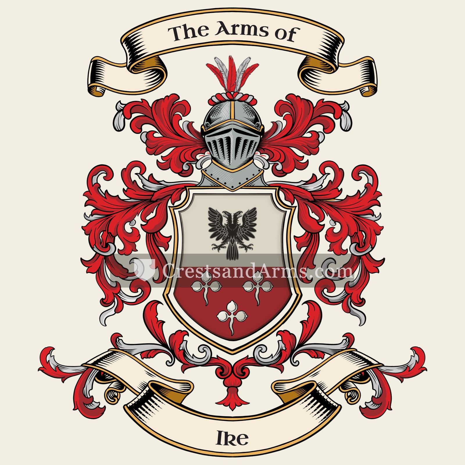 The Ike coat of arms, drawn from the recorded blazon