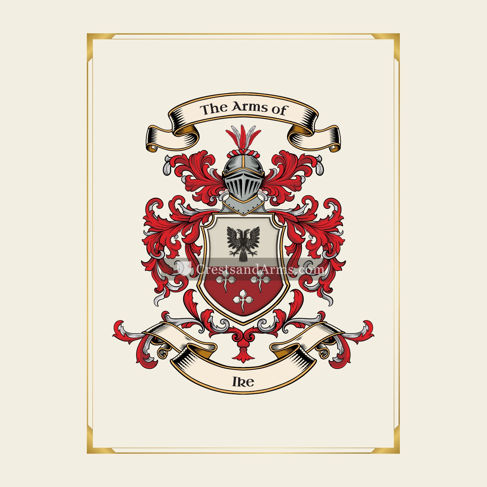 With gold border