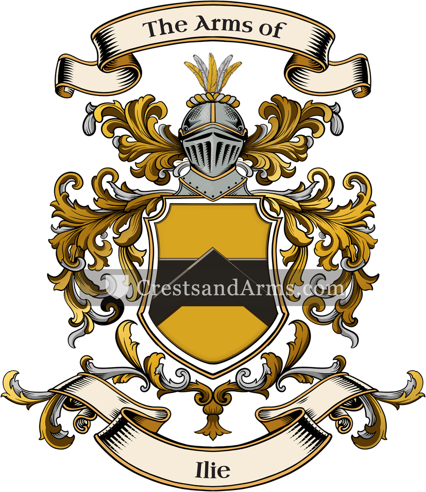 The Ilie coat of arms, drawn from the recorded blazon