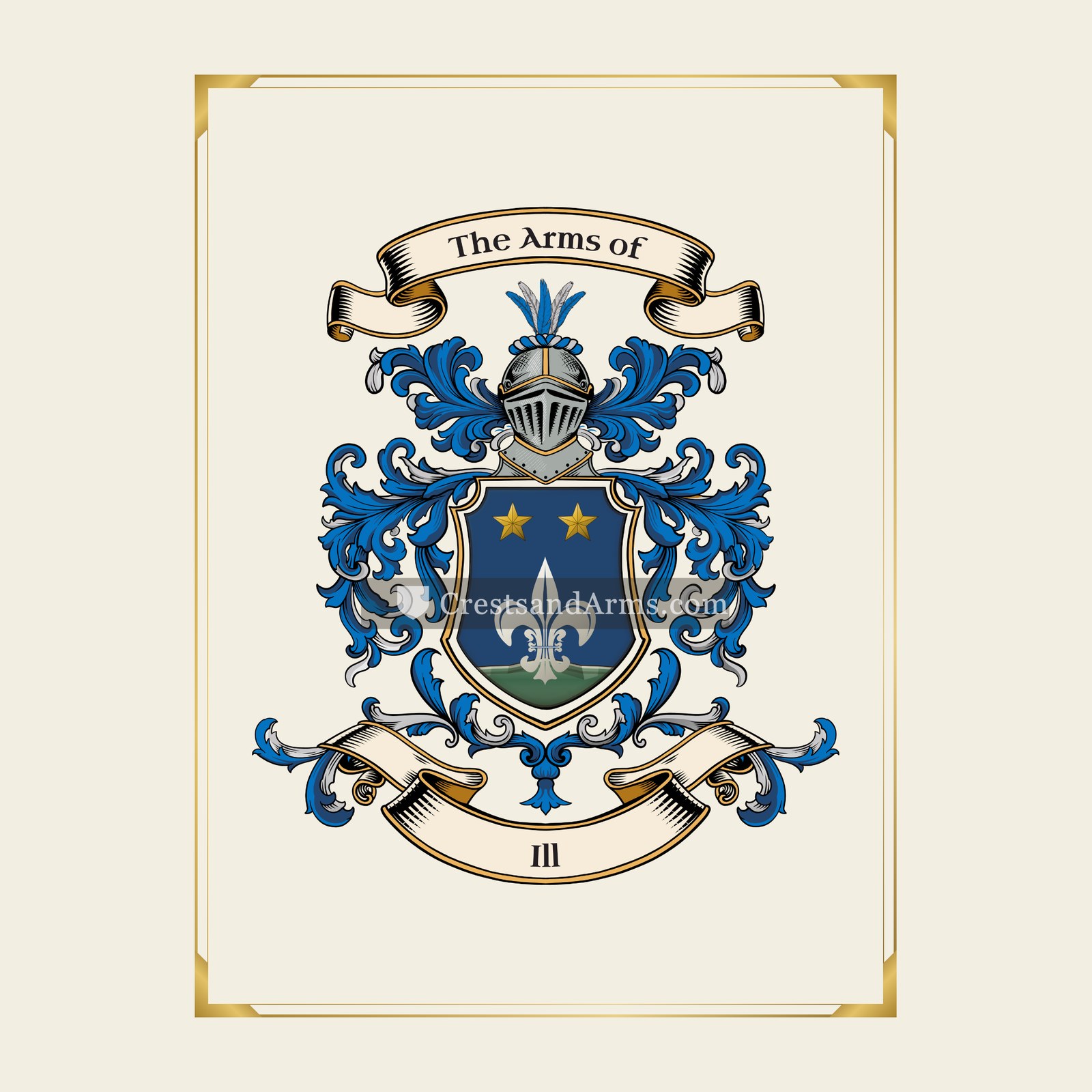 With gold border