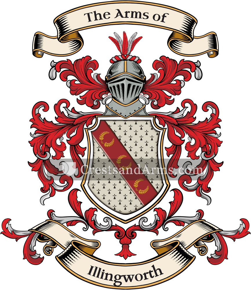 The Illingworth coat of arms, drawn from the recorded blazon