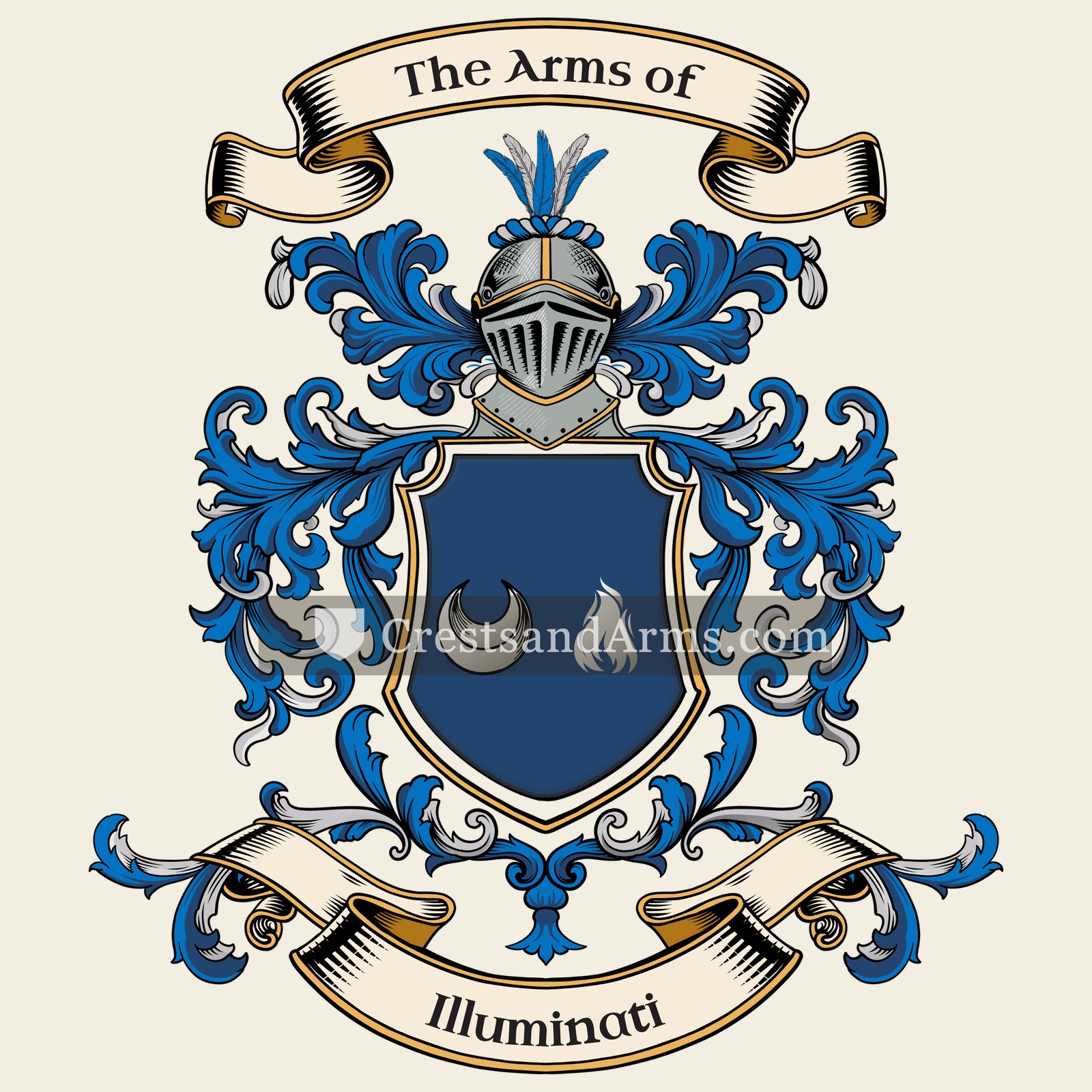 The Illuminati coat of arms, drawn from the recorded blazon